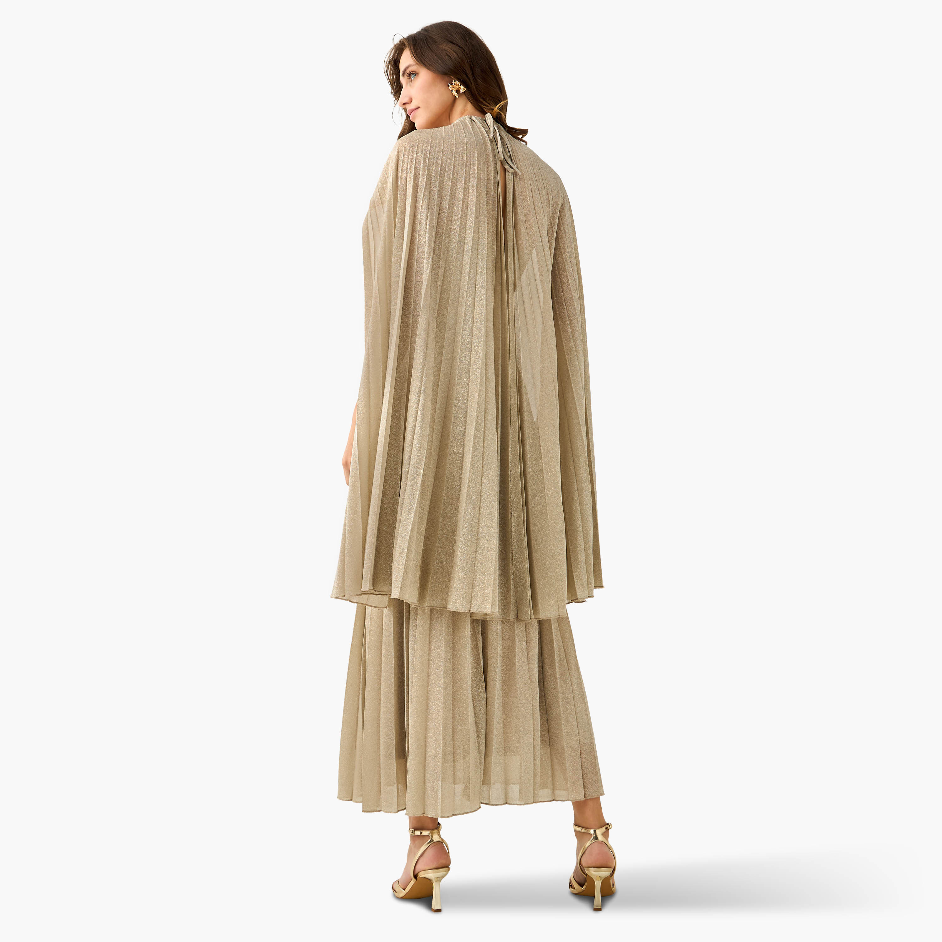 Iconic A-line Maxi Dress with Cape-women-clothing-dresses-image-3