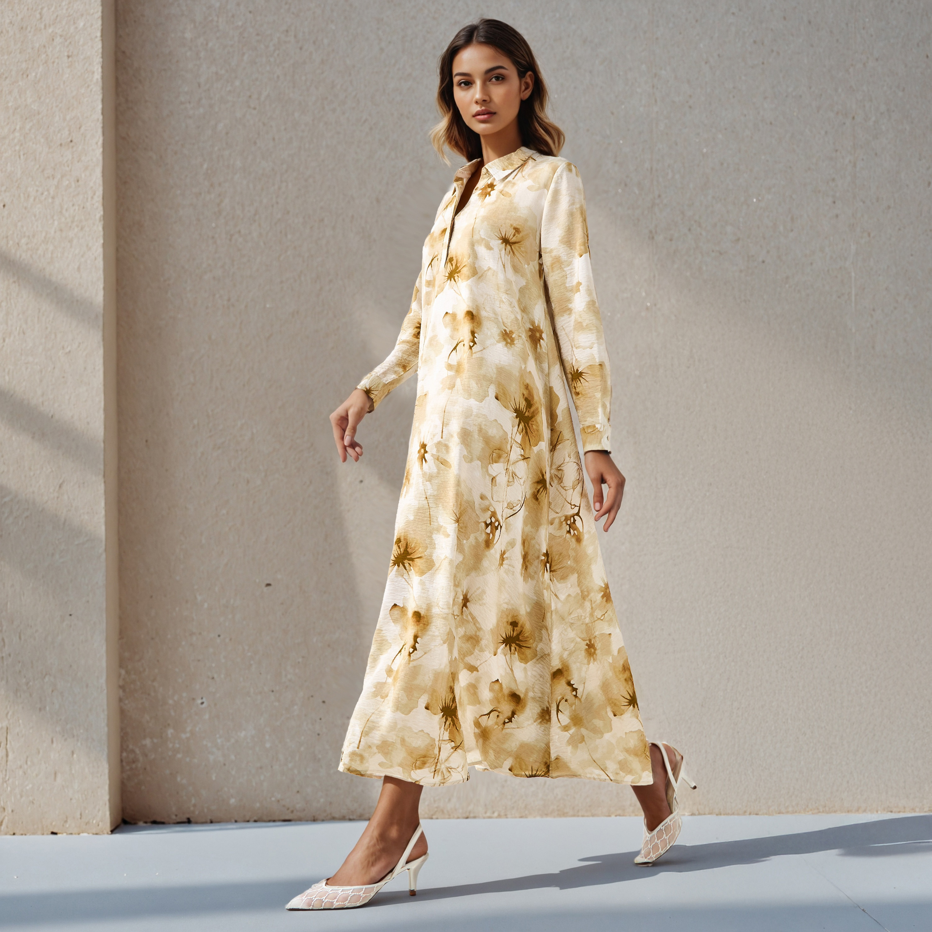 Iconic Floral Print Women Shirt Dress with Collar-women-clothing-dresses-image-2