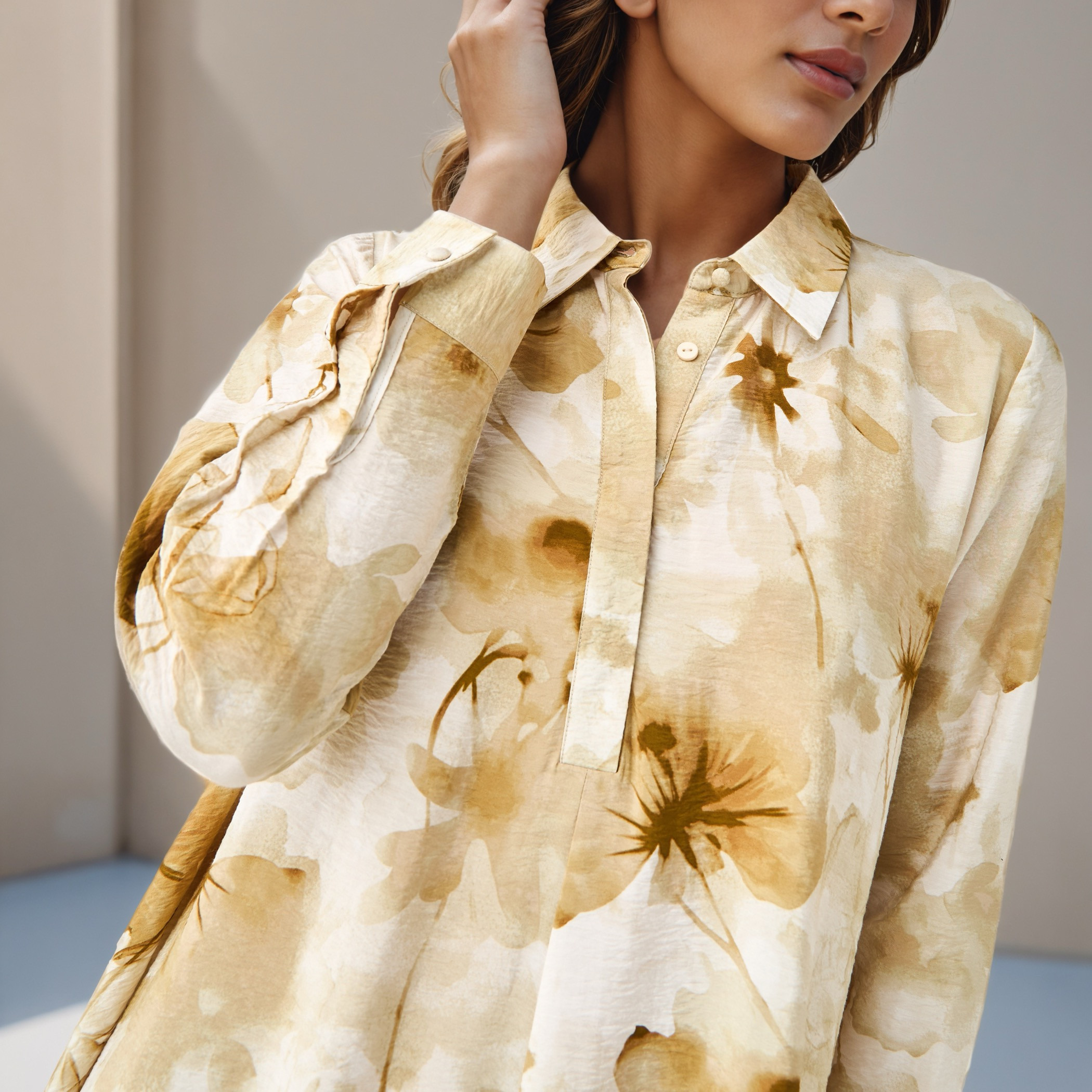 Iconic Floral Print Women Shirt Dress with Collar-women-clothing-dresses-image-4