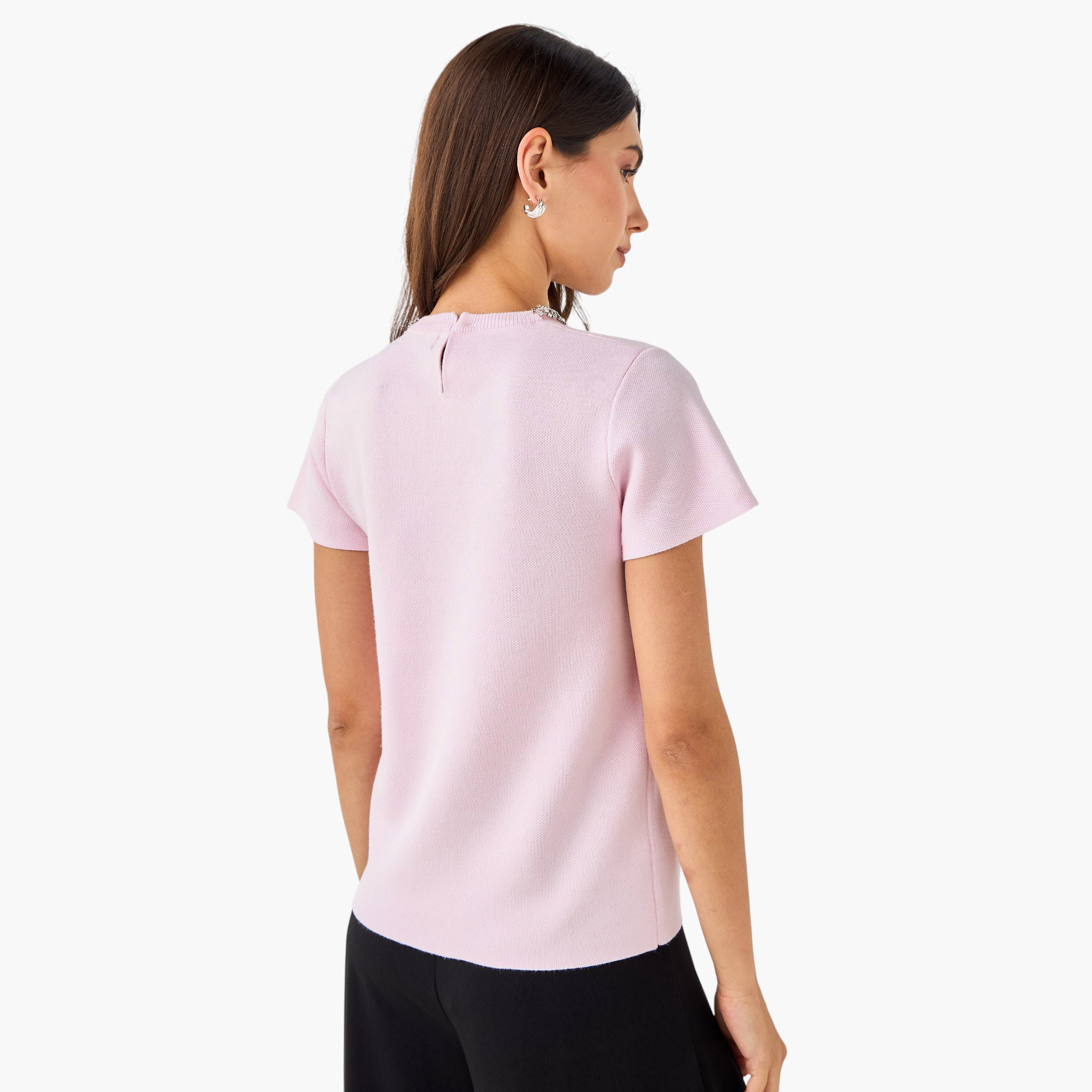Iconic Regular Fit Top with Embellishment-women-clothing-tshirts-image-3