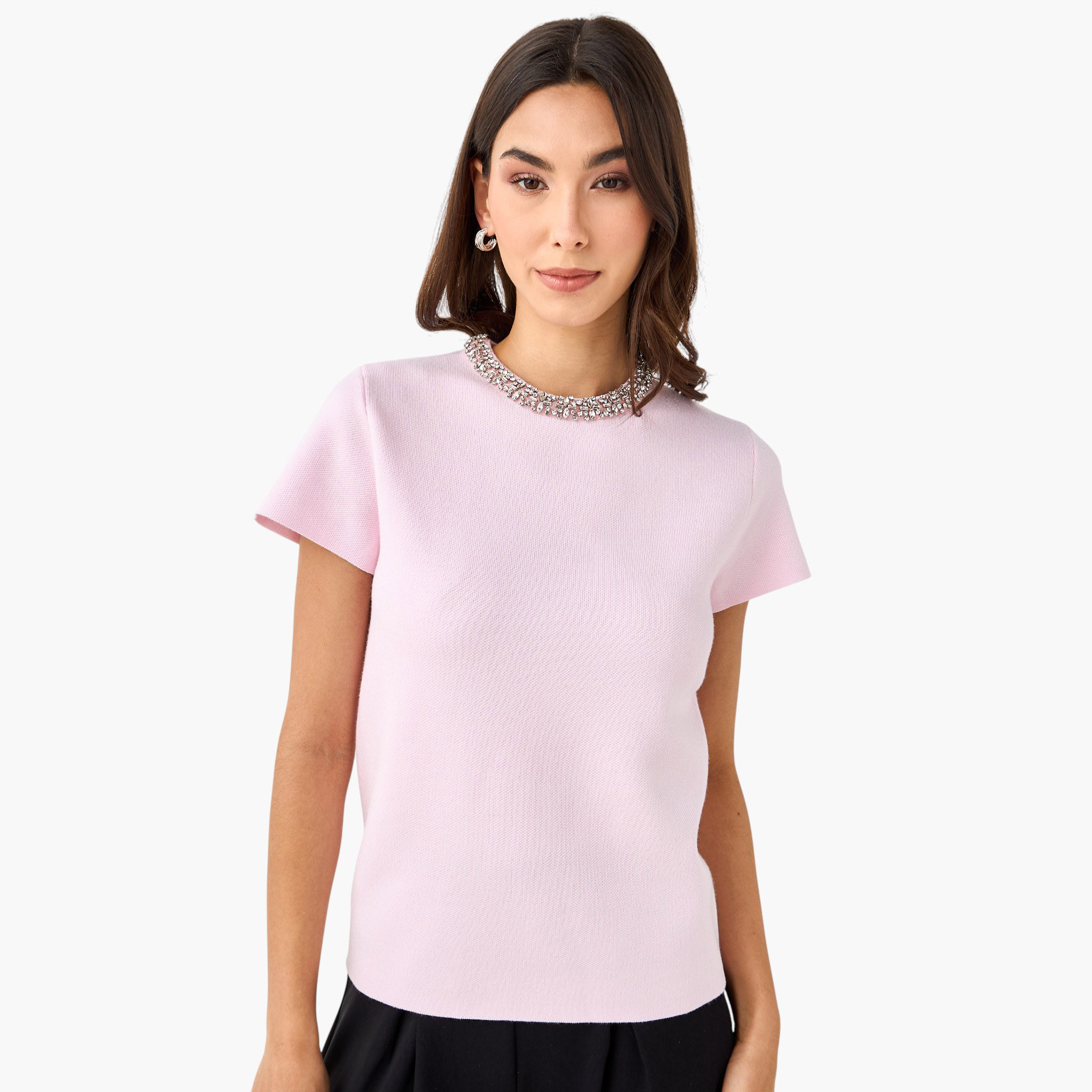 Iconic Regular Fit Top with Embellishment-women-clothing-tshirts-image-6