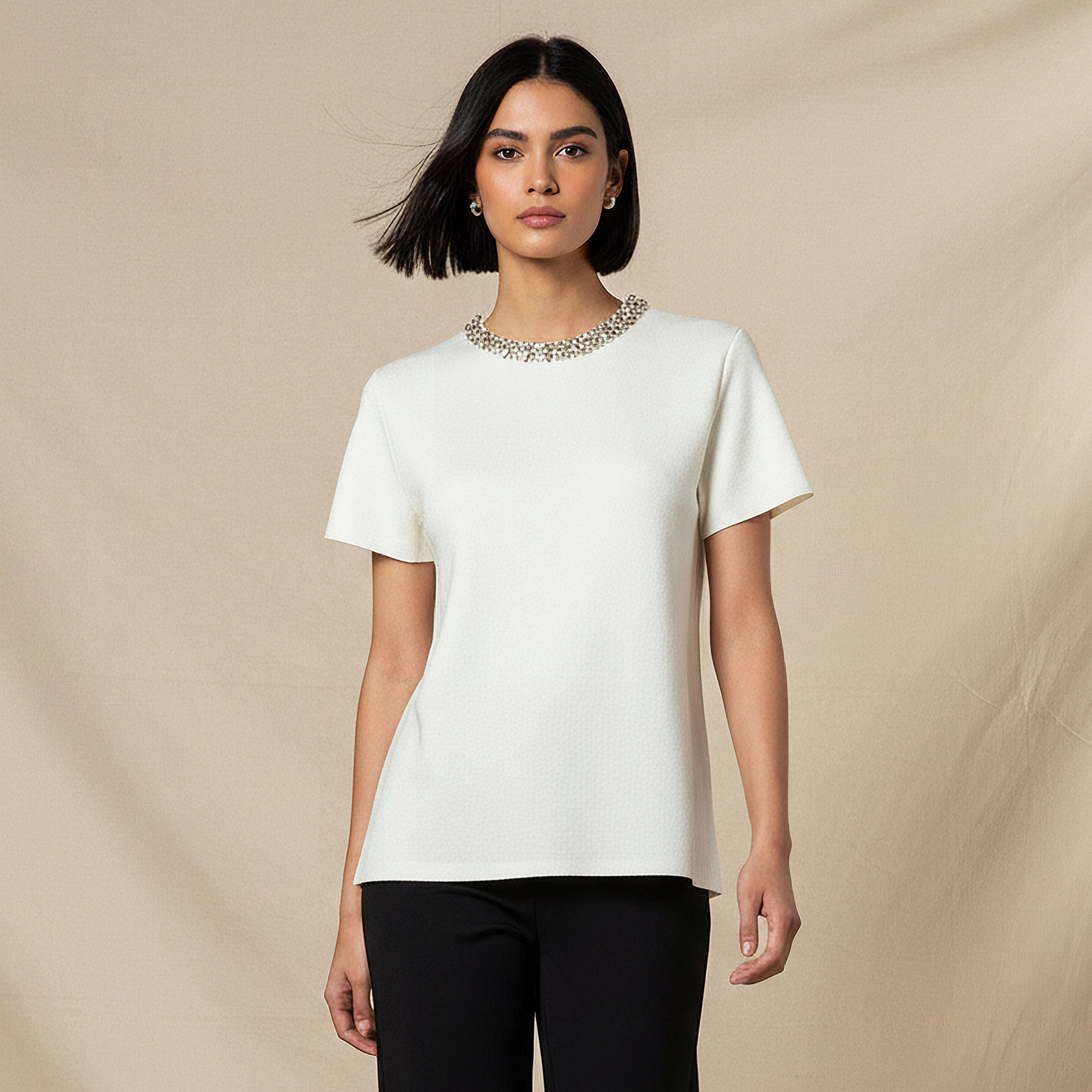 Iconic Regular Fit Top with Embellishment-women-clothing-tshirts-image-1