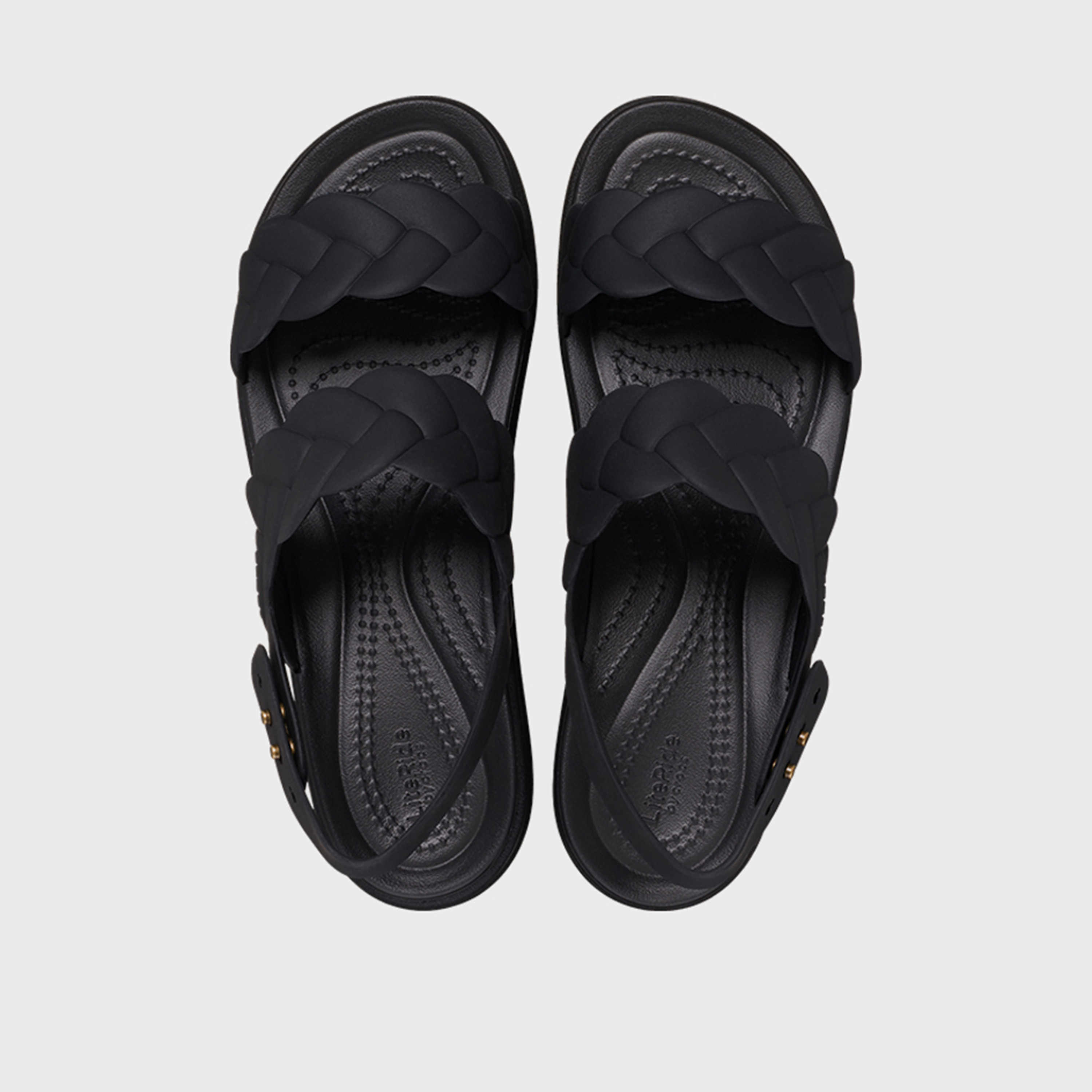 Crocs Women's Buckle Brooklyn Woven Upper Low Wedges | 209977-060-women-shoes-flipflopsandslides-image-2