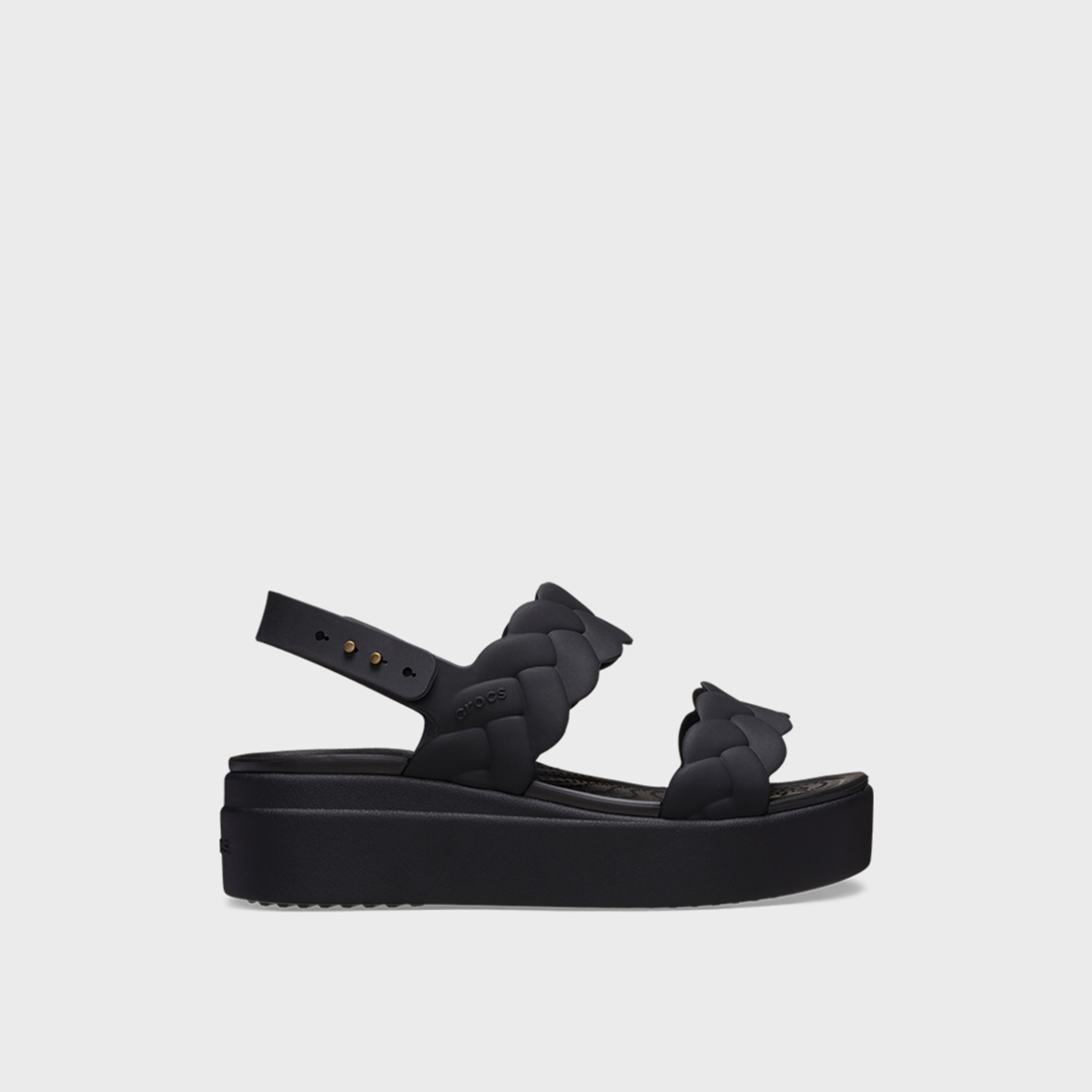 Crocs Women's Buckle Brooklyn Woven Upper Low Wedges | 209977-060-women-shoes-flipflopsandslides-image-5