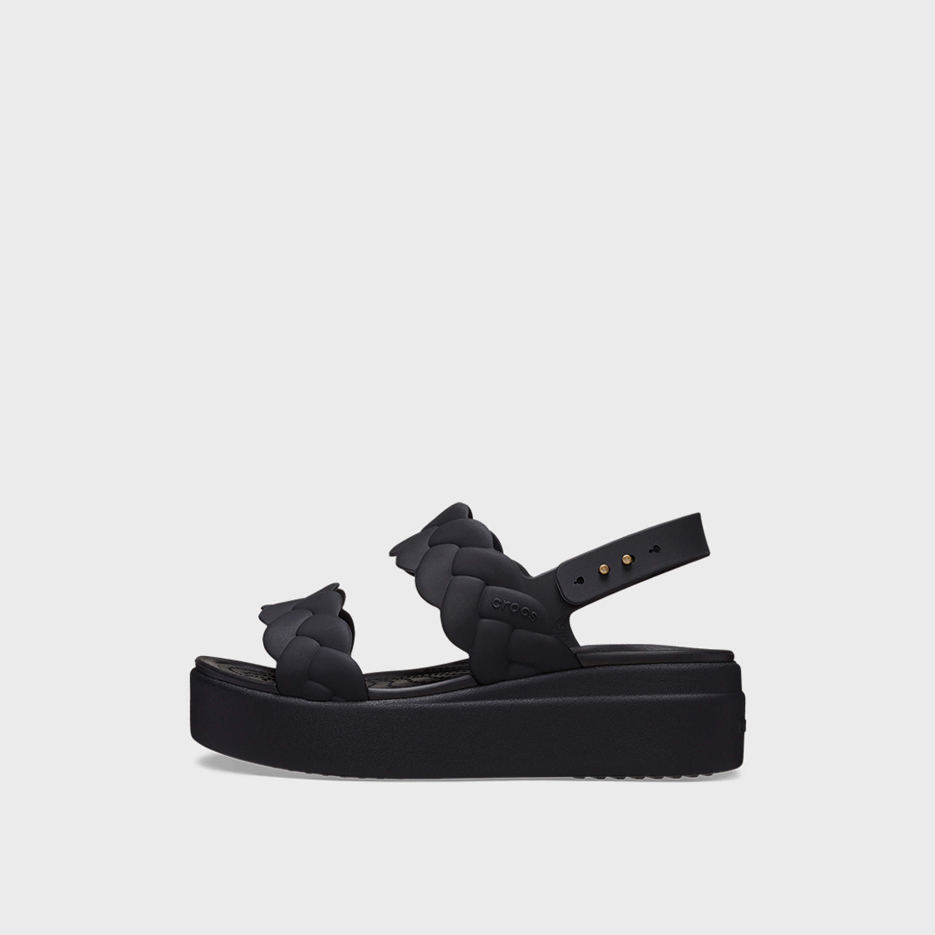 Crocs Women's Buckle Brooklyn Woven Upper Low Wedges | 209977-060-women-shoes-flipflopsandslides-image-6