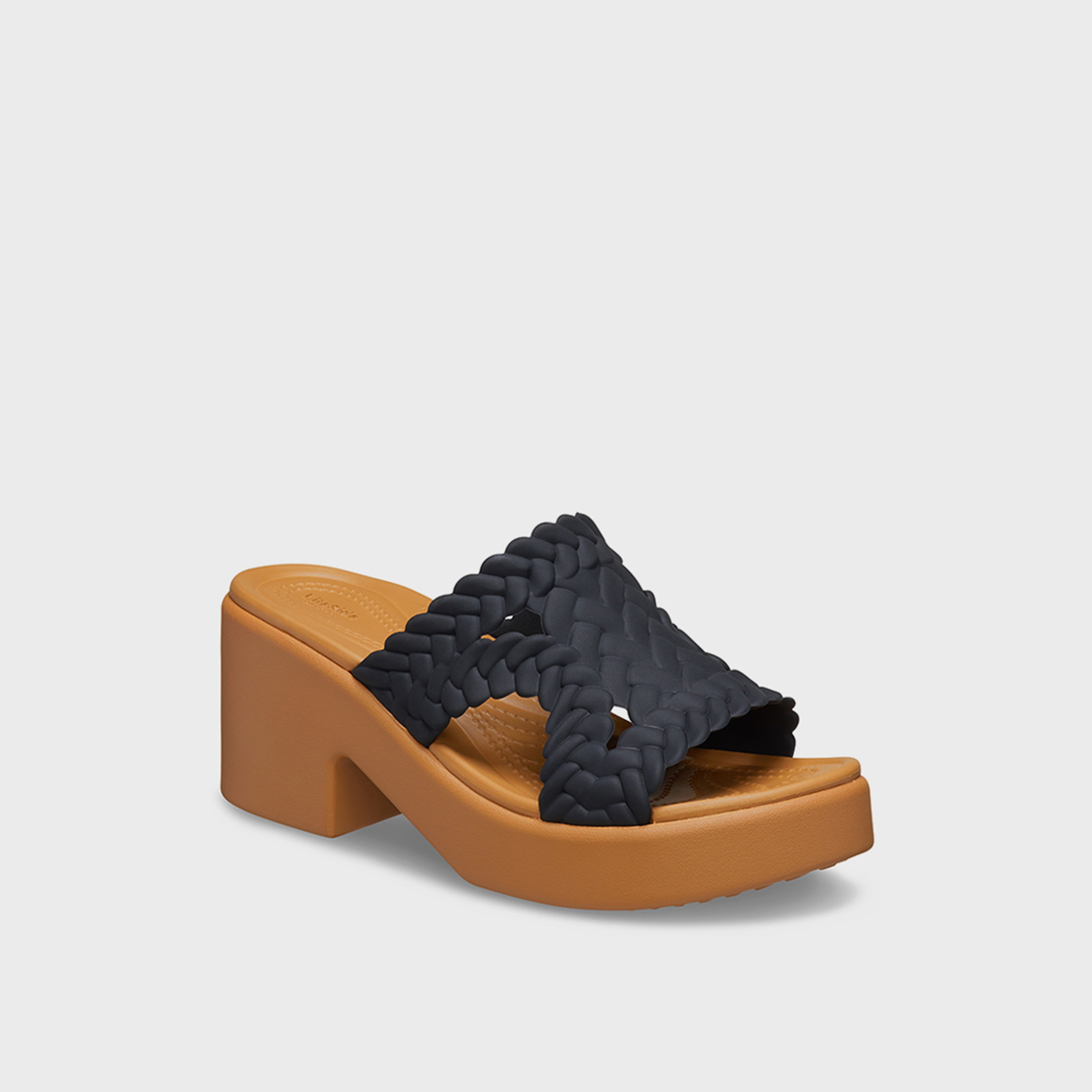 Crocs Women's Slip On Brooklyn Woven Slide Block Heels | 209979-001-women-shoes-heels-image-3