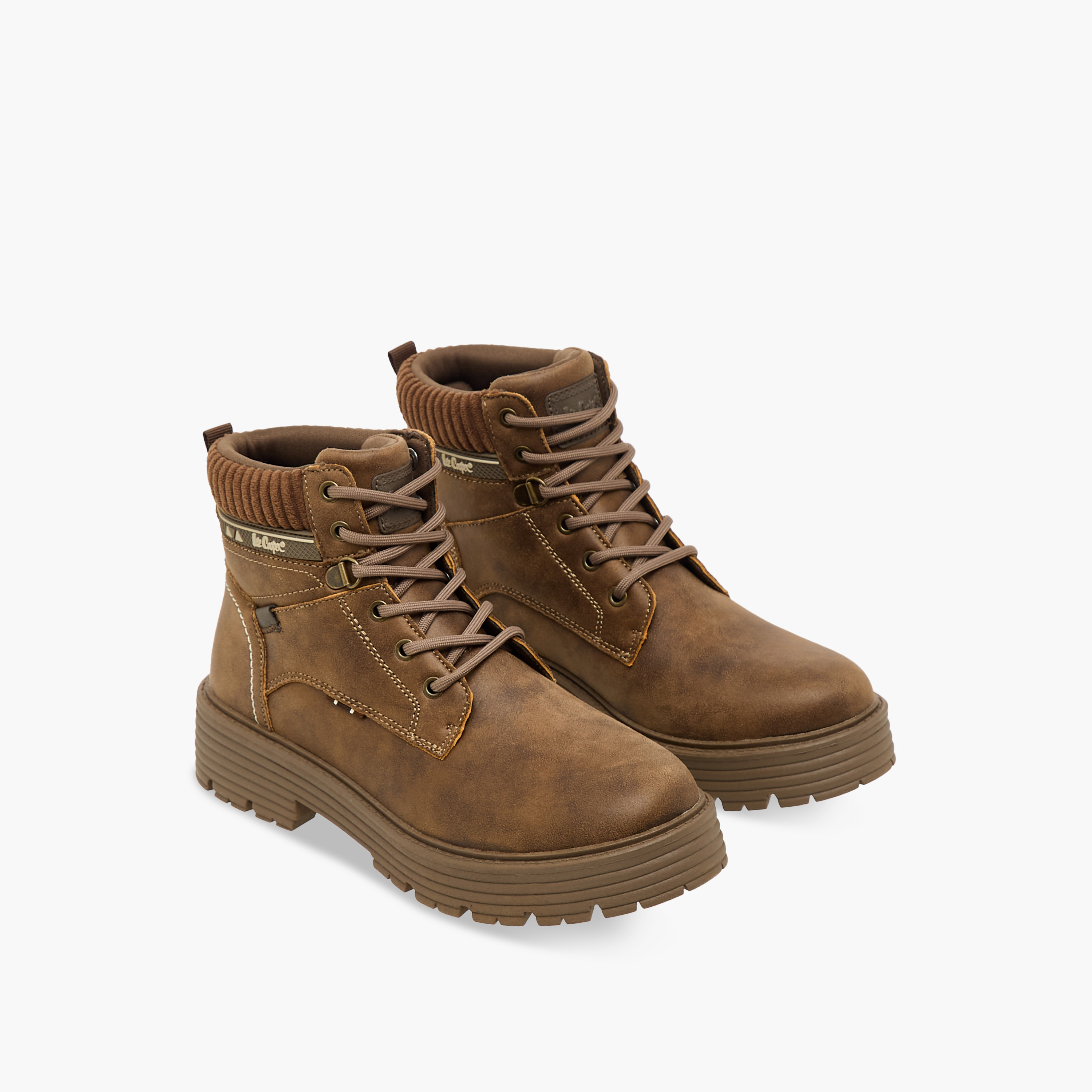 Lee Cooper Women Panelled Lace-Up Ankle Boots-women-shoes-boots-image-1