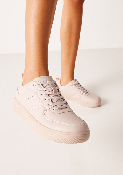 #tag18. Solid Sneakers with Lace-Up Closure