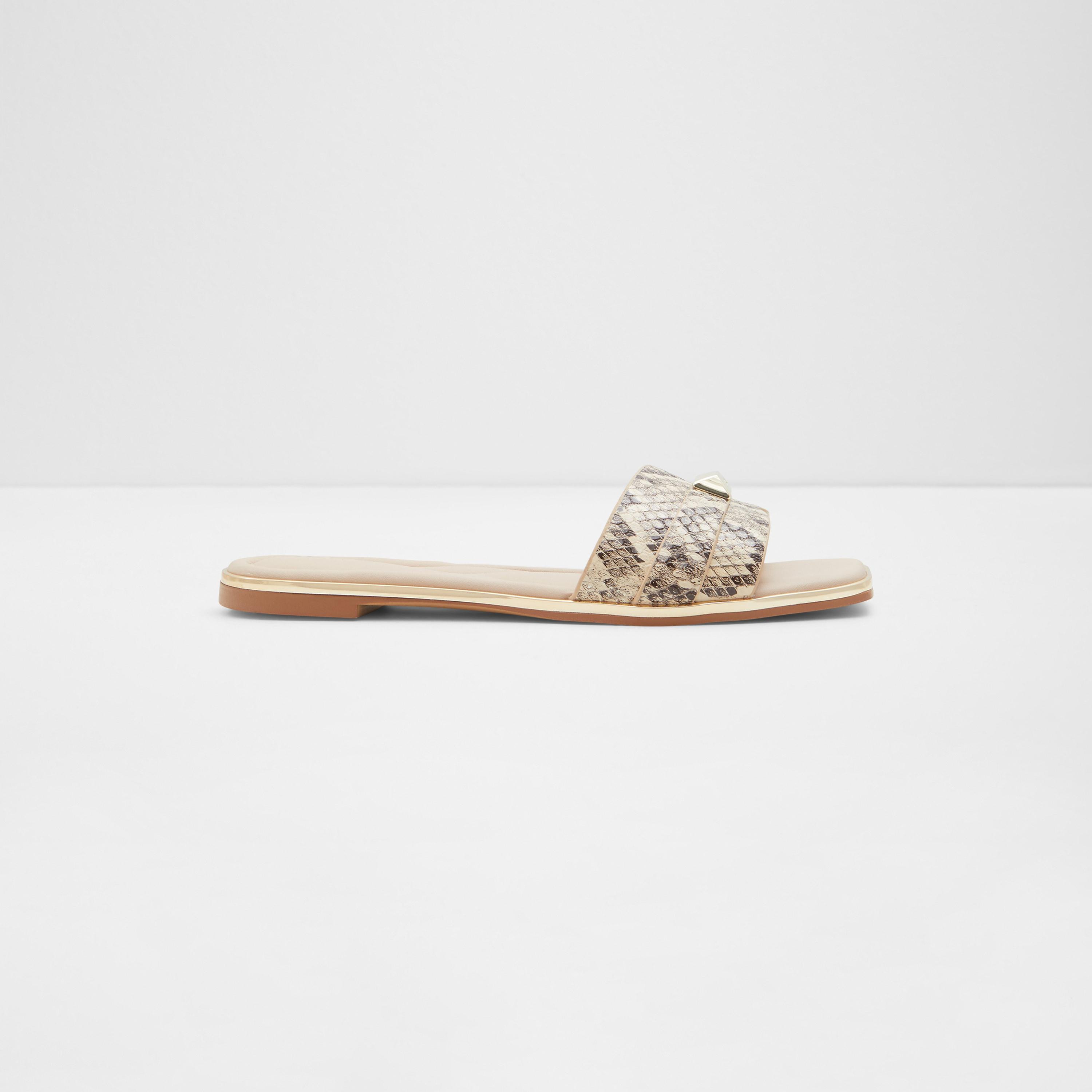 صنادل ألدو دارين النسائية ذات مسطح مربع والمفتوح عند أصابع القدم مع جلد الثعبان-women-shoes-sandals-flats-image-2
