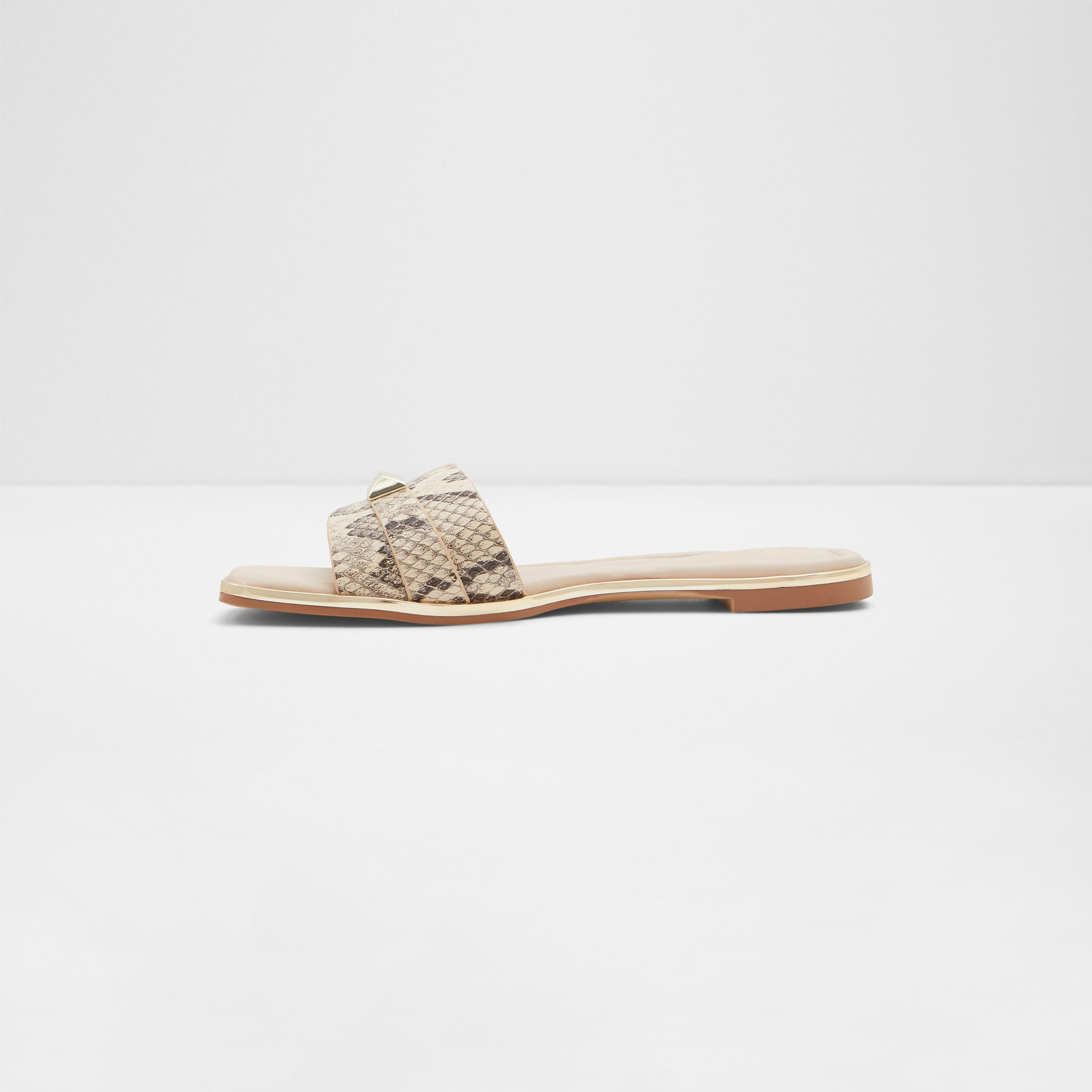 صنادل ألدو دارين النسائية ذات مسطح مربع والمفتوح عند أصابع القدم مع جلد الثعبان-women-shoes-sandals-flats-image-3