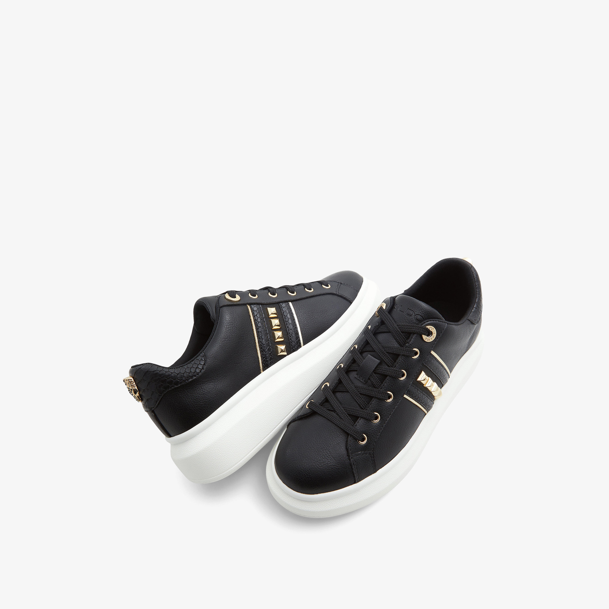 Aldo Larou Women Black Solid Low Top Lace Up Sneakers-women-shoes-sneakers-image-1