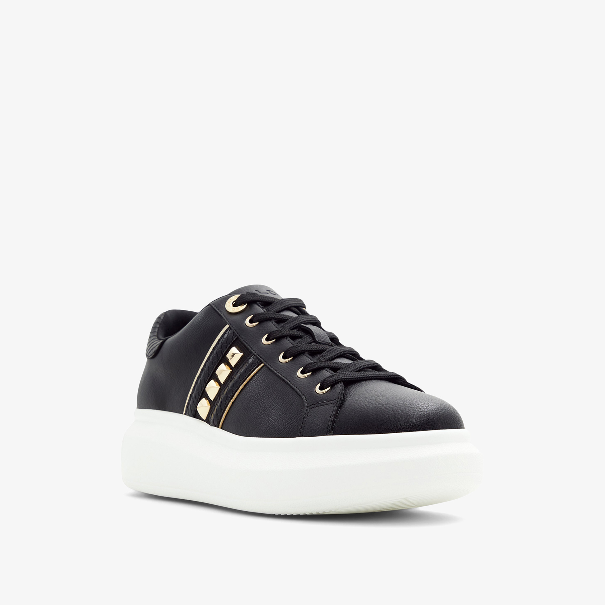 Aldo Larou Women Black Solid Low Top Lace Up Sneakers-women-shoes-sneakers-image-2