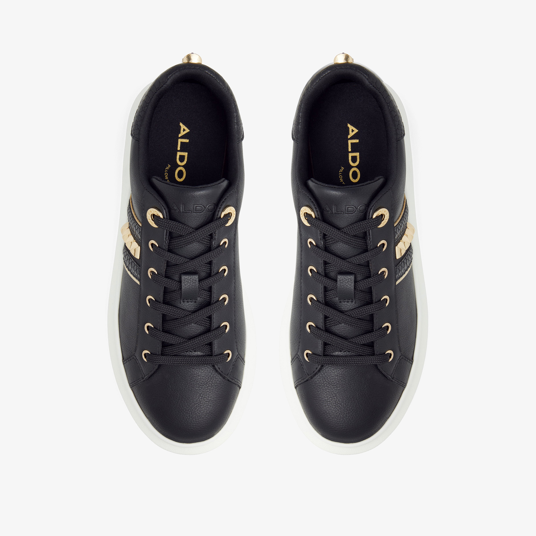 Aldo Larou Women Black Solid Low Top Lace Up Sneakers-women-shoes-sneakers-image-5
