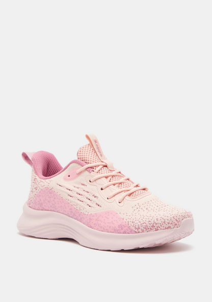 Kappa Textured Walking Shoes with Lace-Up Closure and Mesh Detail-Women%27s Sports Shoes-image-1