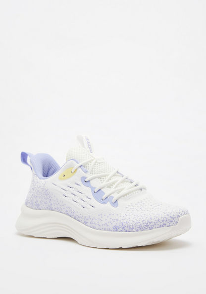 Kappa Textured Walking Shoes with Lace-Up Closure and Mesh Detail-Women%27s Sports Shoes-image-1