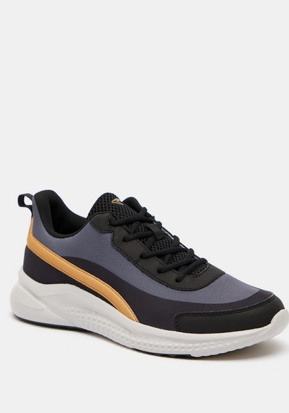 Dash Panelled Trainers with Lace-Up Closure-Men%27s Sports Shoes-image-1