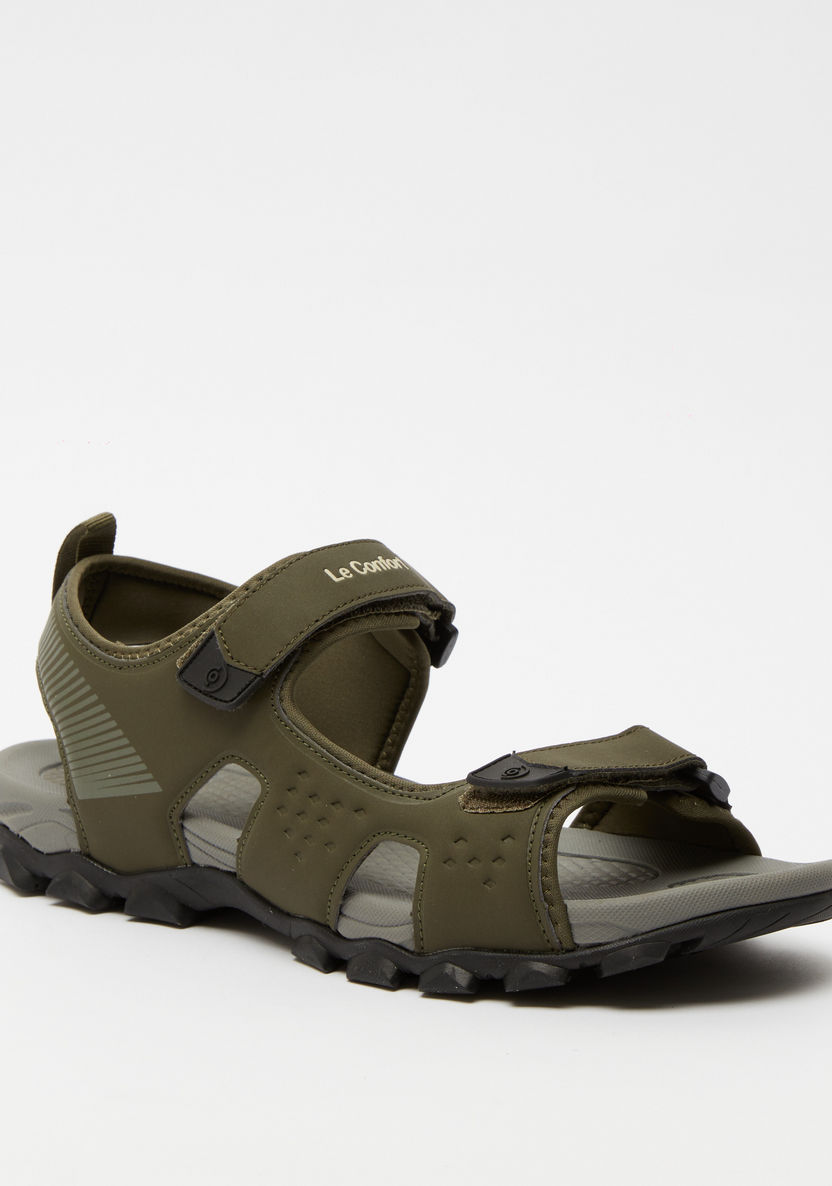 Le Confort Textured Floaters with Hook and Loop Closure-Men%27s Sandals-image-1