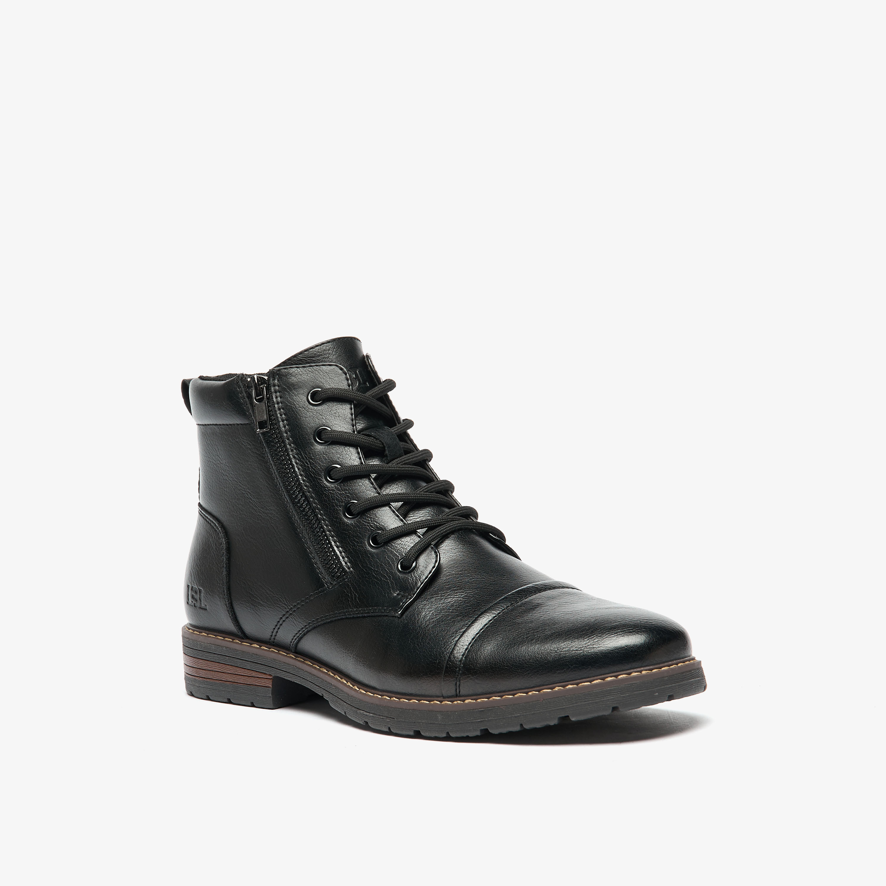 LBL By Shoexpress Textured Chukka Boots with Zip Closure-men-shoes-boots-image-1