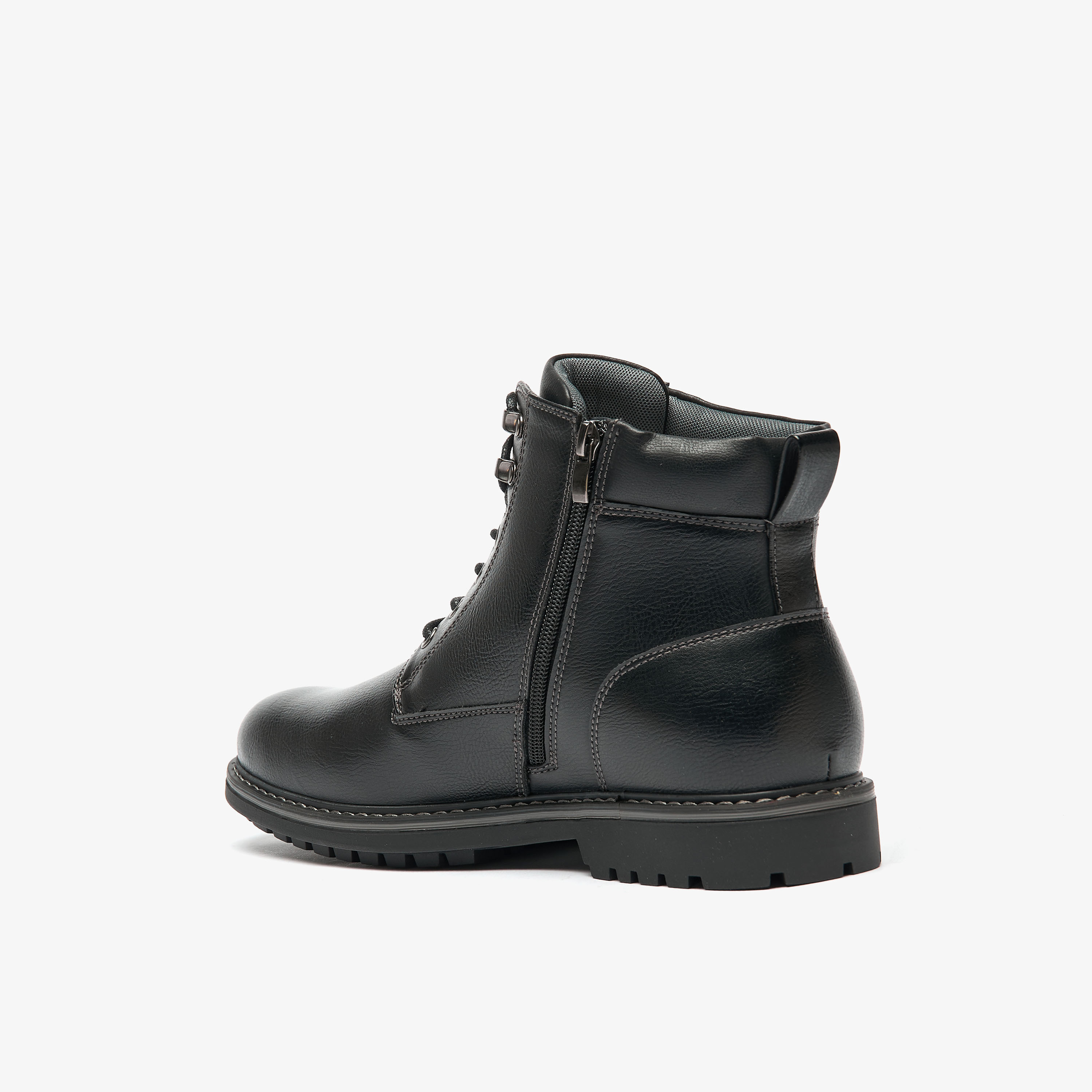 LBL By Shoexpress Textured Chukka Boots with Zip Closure-men-shoes-boots-image-2