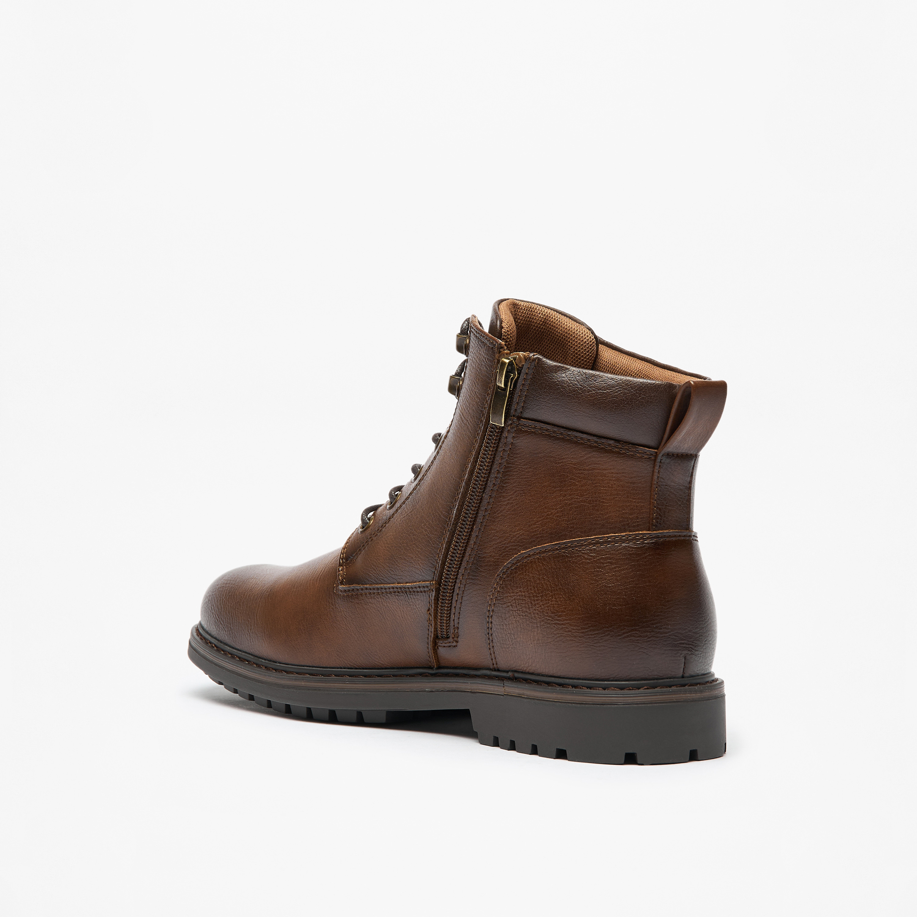 LBL By Shoexpress Textured Chukka Boots with Zip Closure-men-shoes-boots-image-2