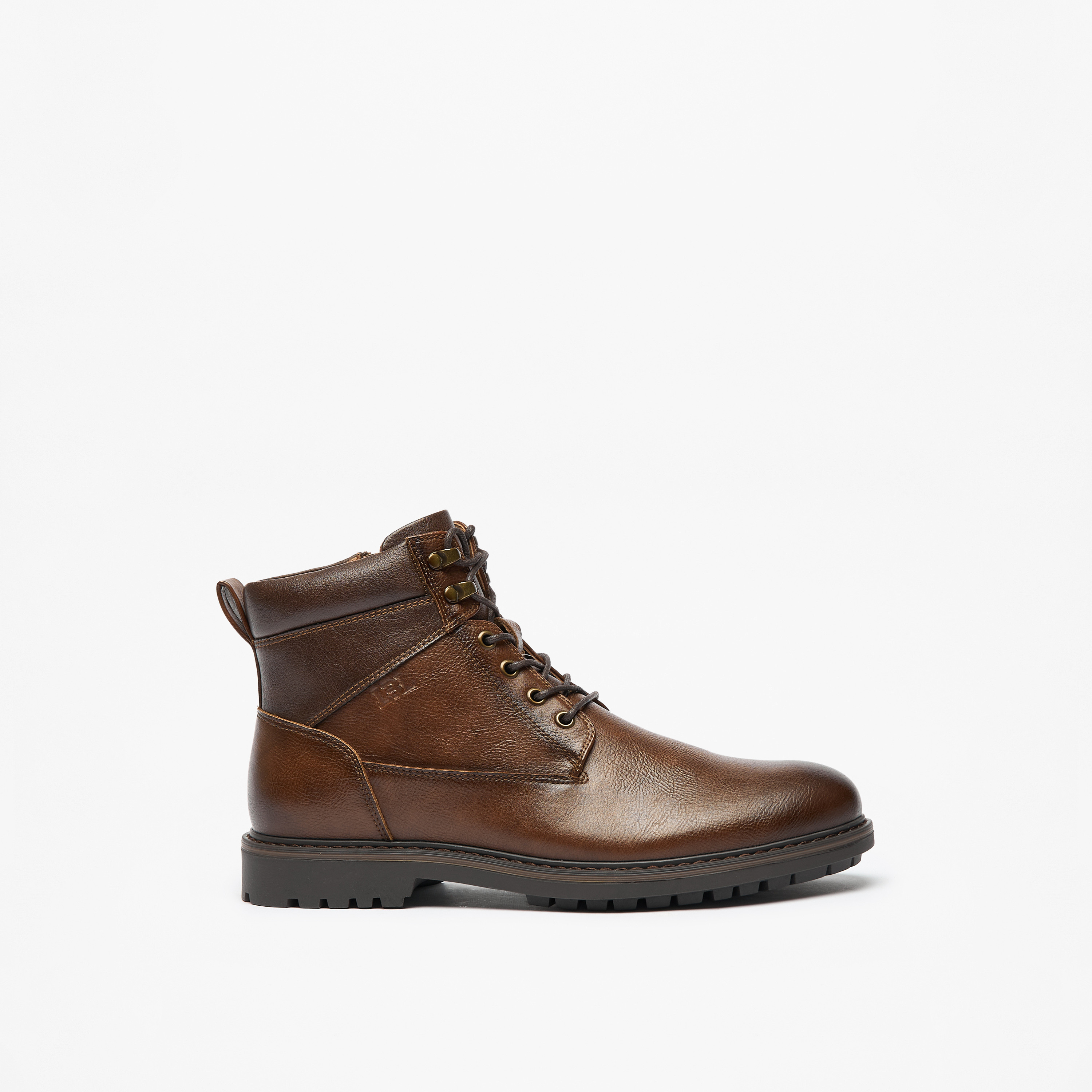 LBL By Shoexpress Textured Chukka Boots with Zip Closure-men-shoes-boots-image-3