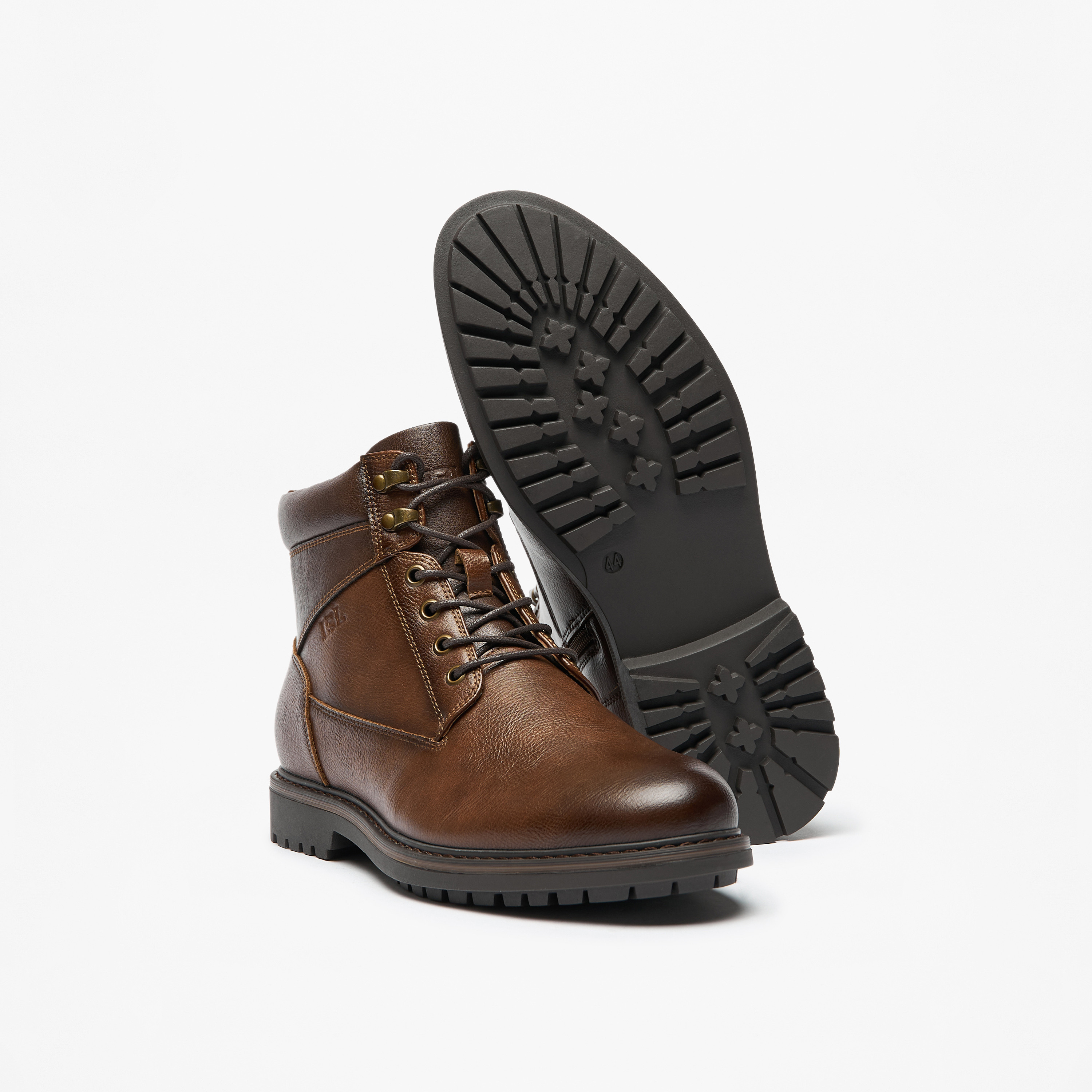 LBL By Shoexpress Textured Chukka Boots with Zip Closure-men-shoes-boots-image-4