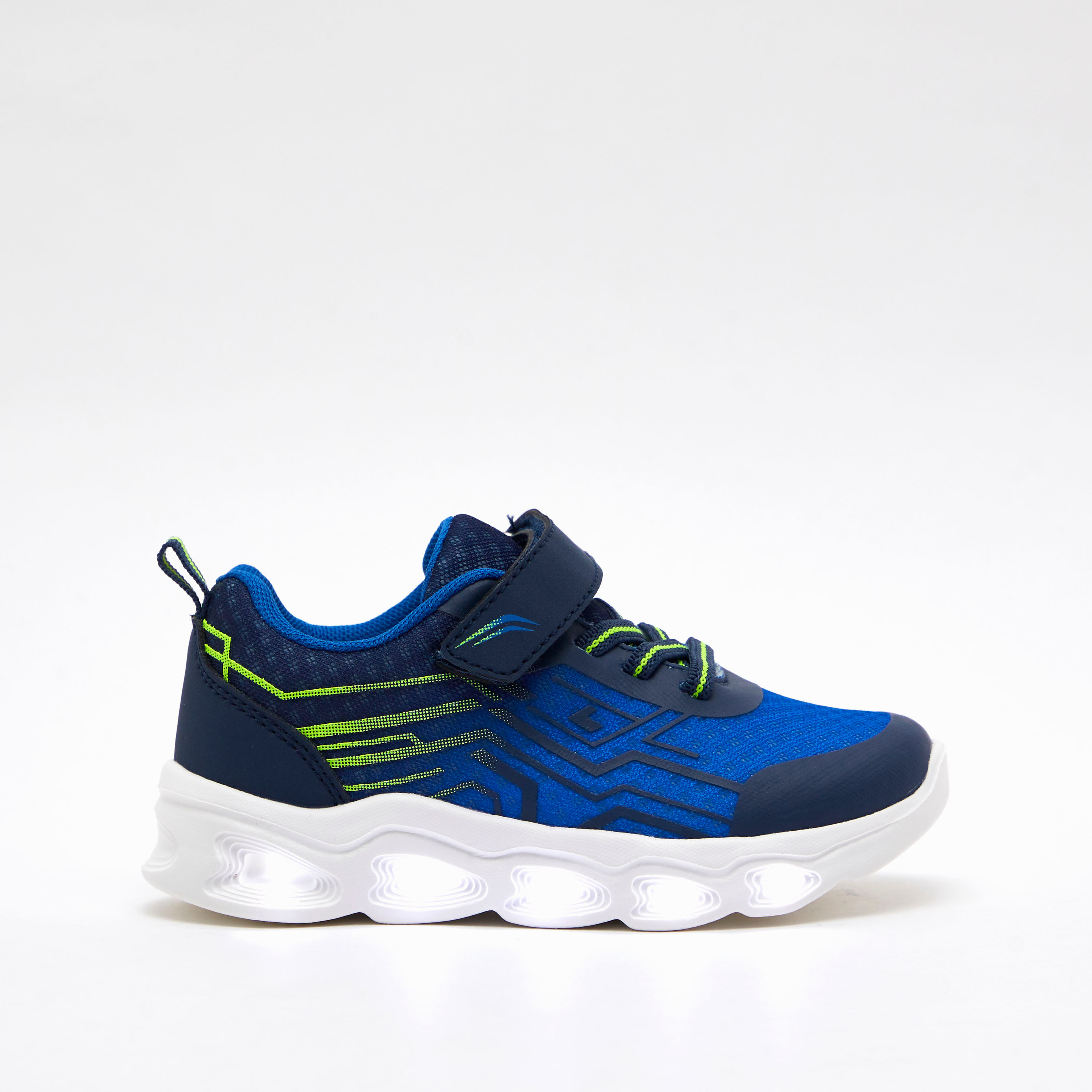 Juniors Textured Sneakers with Hook and Loop Closure-boys-shoes-sneakers-image-2