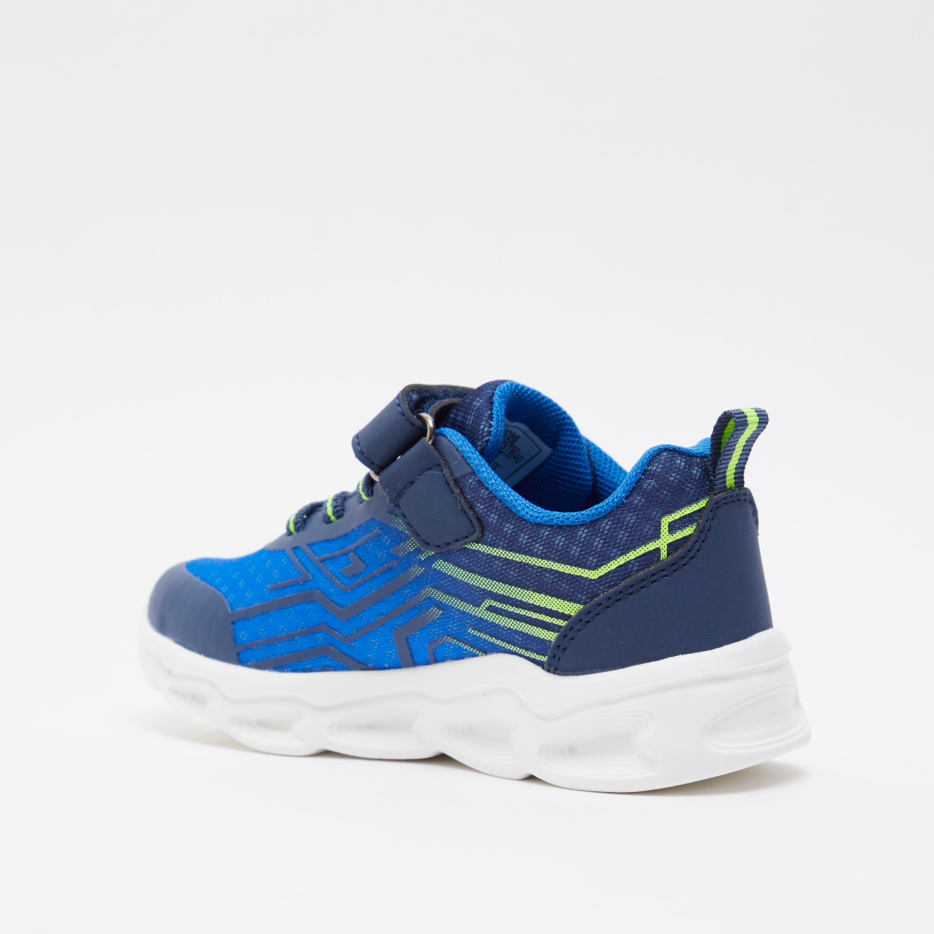 Juniors Textured Sneakers with Hook and Loop Closure-boys-shoes-sneakers-image-4