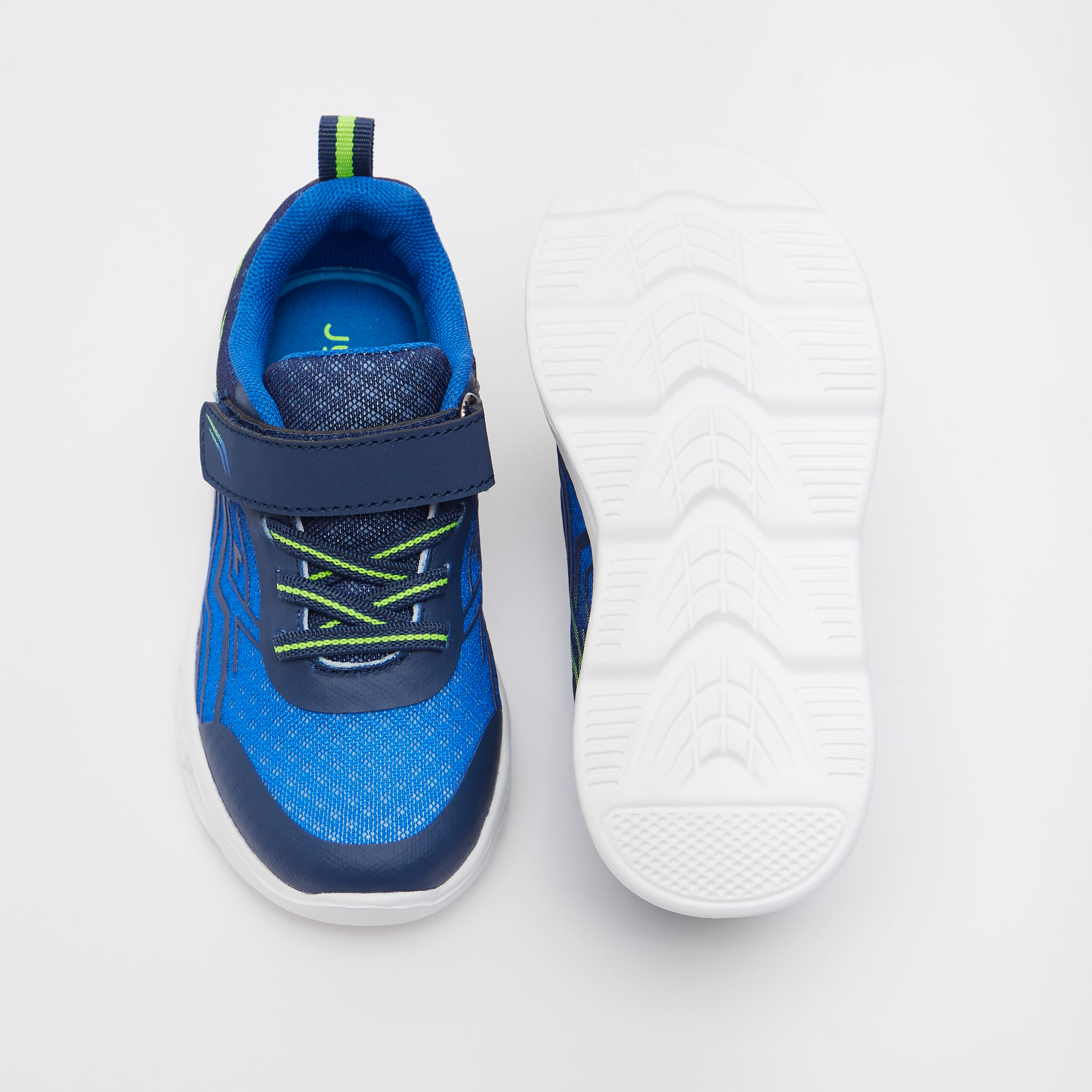 Juniors Textured Sneakers with Hook and Loop Closure-boys-shoes-sneakers-image-6
