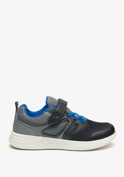 Dash Textured Low Ankle Sneakers with Hook and Loop Closure-Boy%27s Sneakers-image-0
