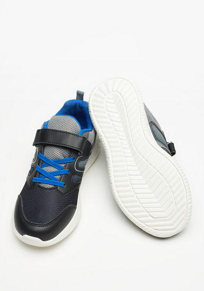 Dash Textured Low Ankle Sneakers with Hook and Loop Closure-Boy%27s Sneakers-image-1