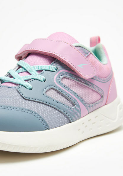 Dash Textured Sneakers with Hook and Loop Closure-Girl%27s Sports Shoes-image-3