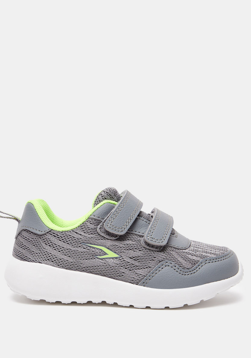 Dash Textured Sneakers with Hook and Loop Closure-Boy%27s School Shoes-image-0