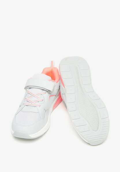Dash Textured Sneakers with Hook and Loop Closure-Girl%27s Sports Shoes-image-2