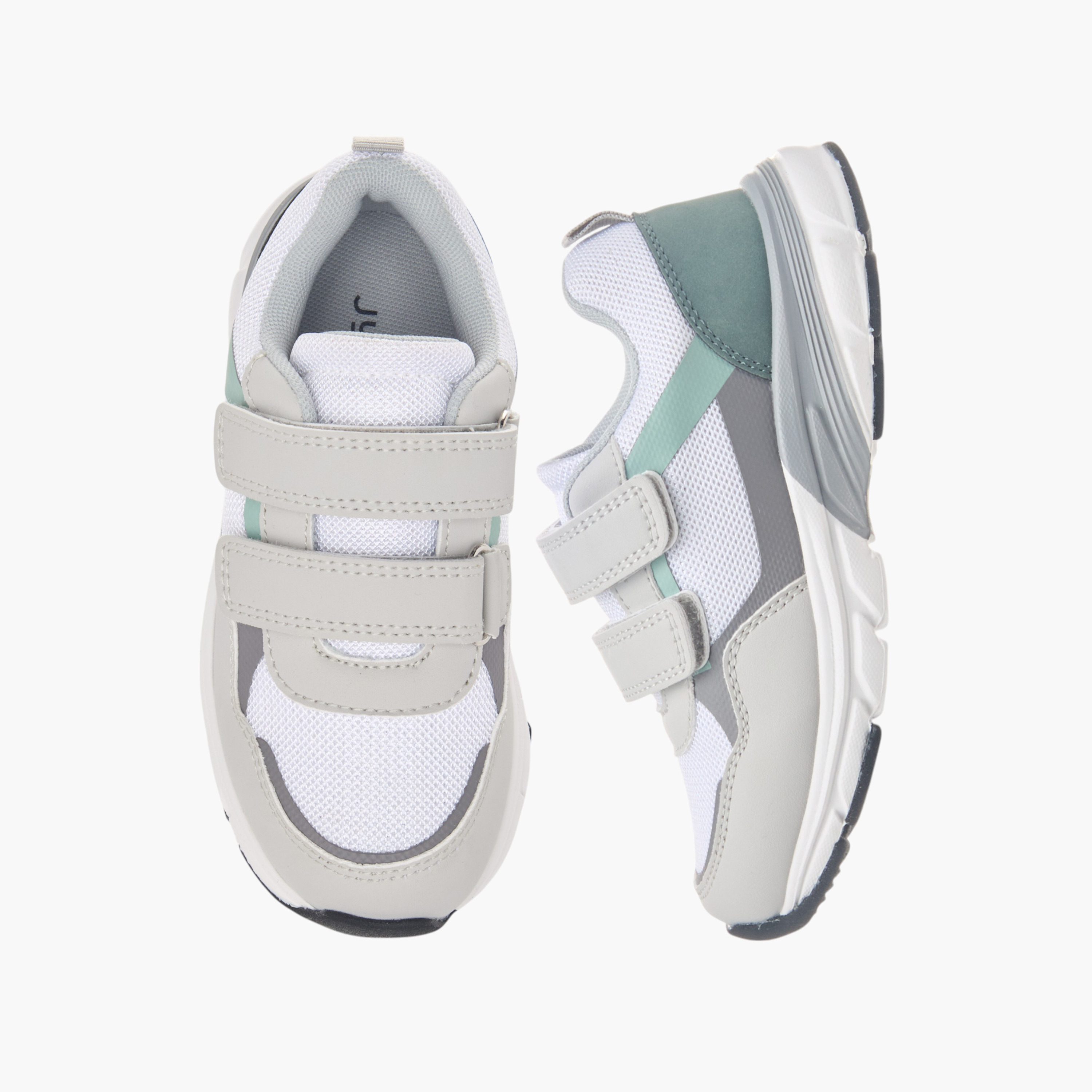 Juniors Colourblock Ankle Sneakers with Hook and Loop Closure-boys-shoes-sneakers-image-1