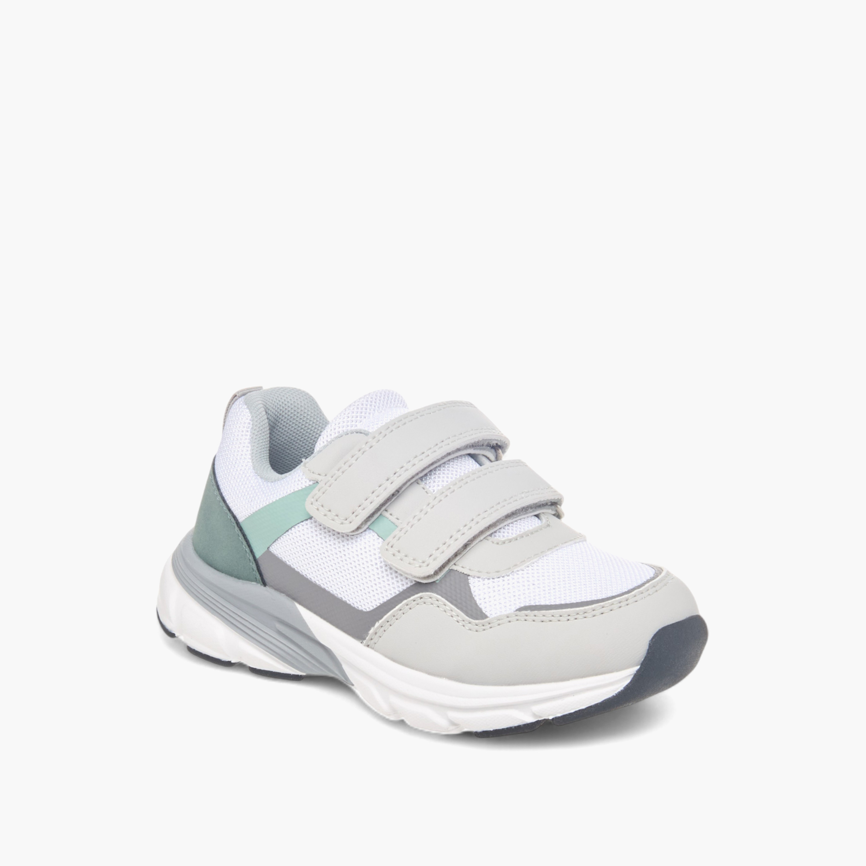 Juniors Colourblock Ankle Sneakers with Hook and Loop Closure-boys-shoes-sneakers-image-3