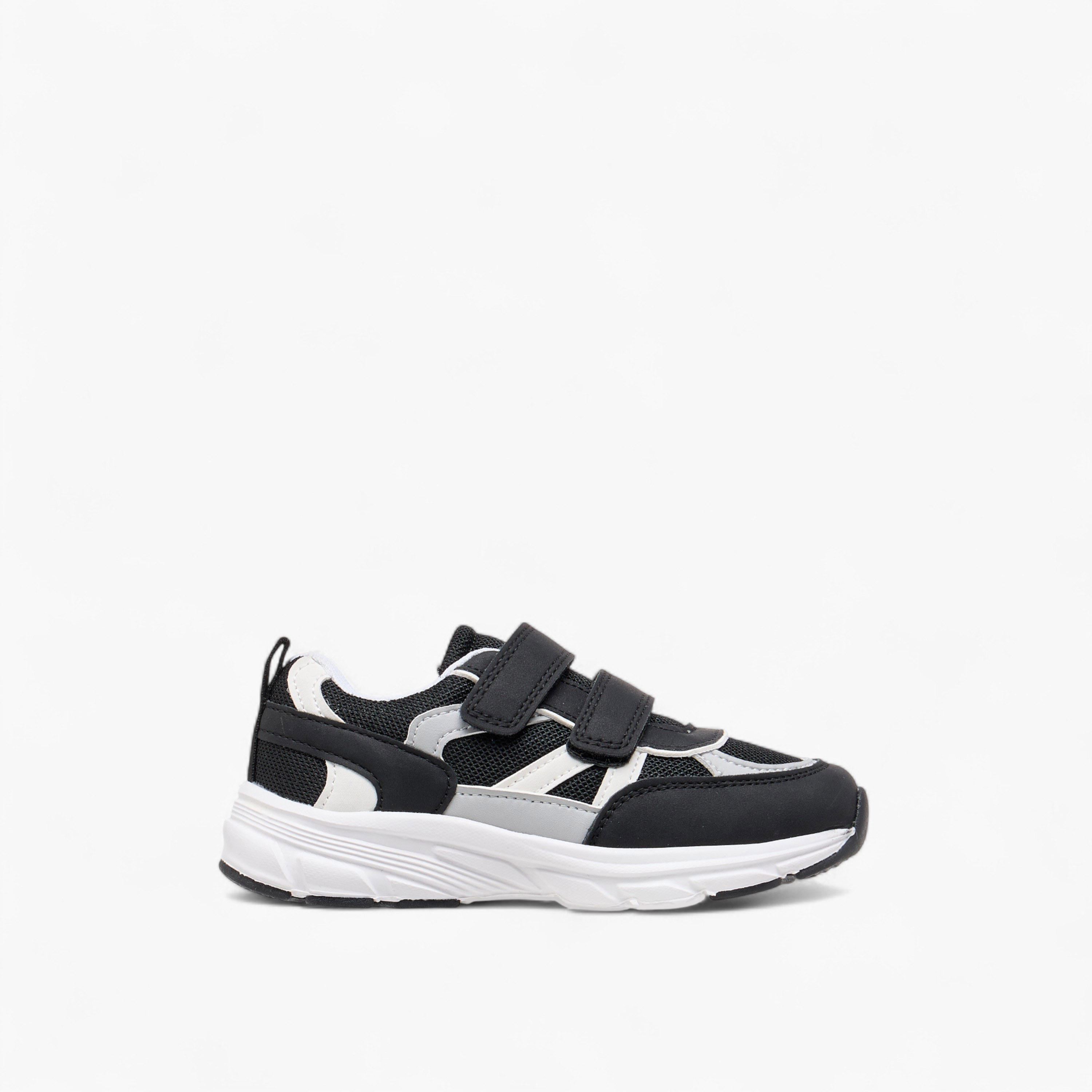 Juniors Panelled Sneakers with Hook and Loop Closure-boys-shoes-sneakers-image-3