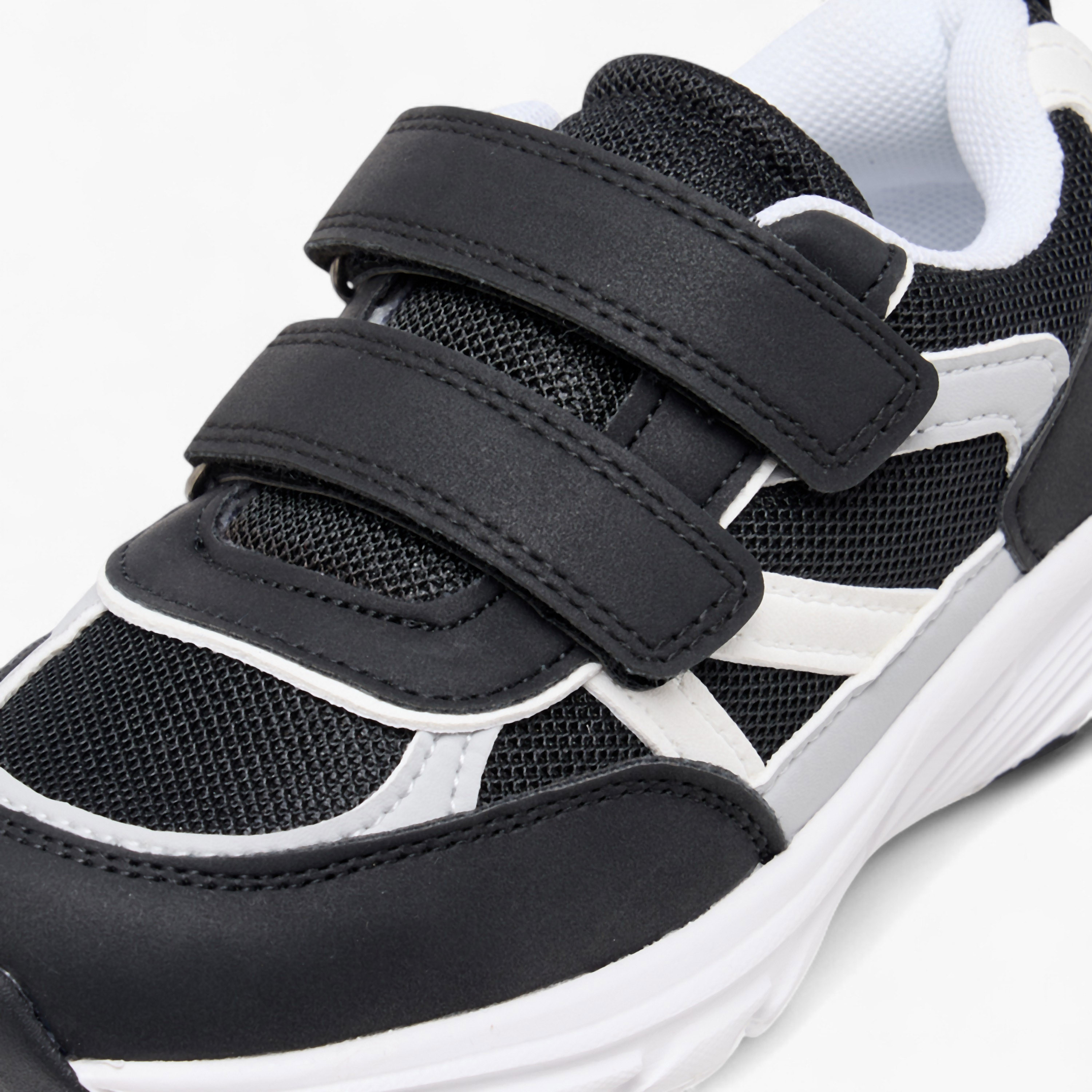 Juniors Panelled Sneakers with Hook and Loop Closure-boys-shoes-sneakers-image-4