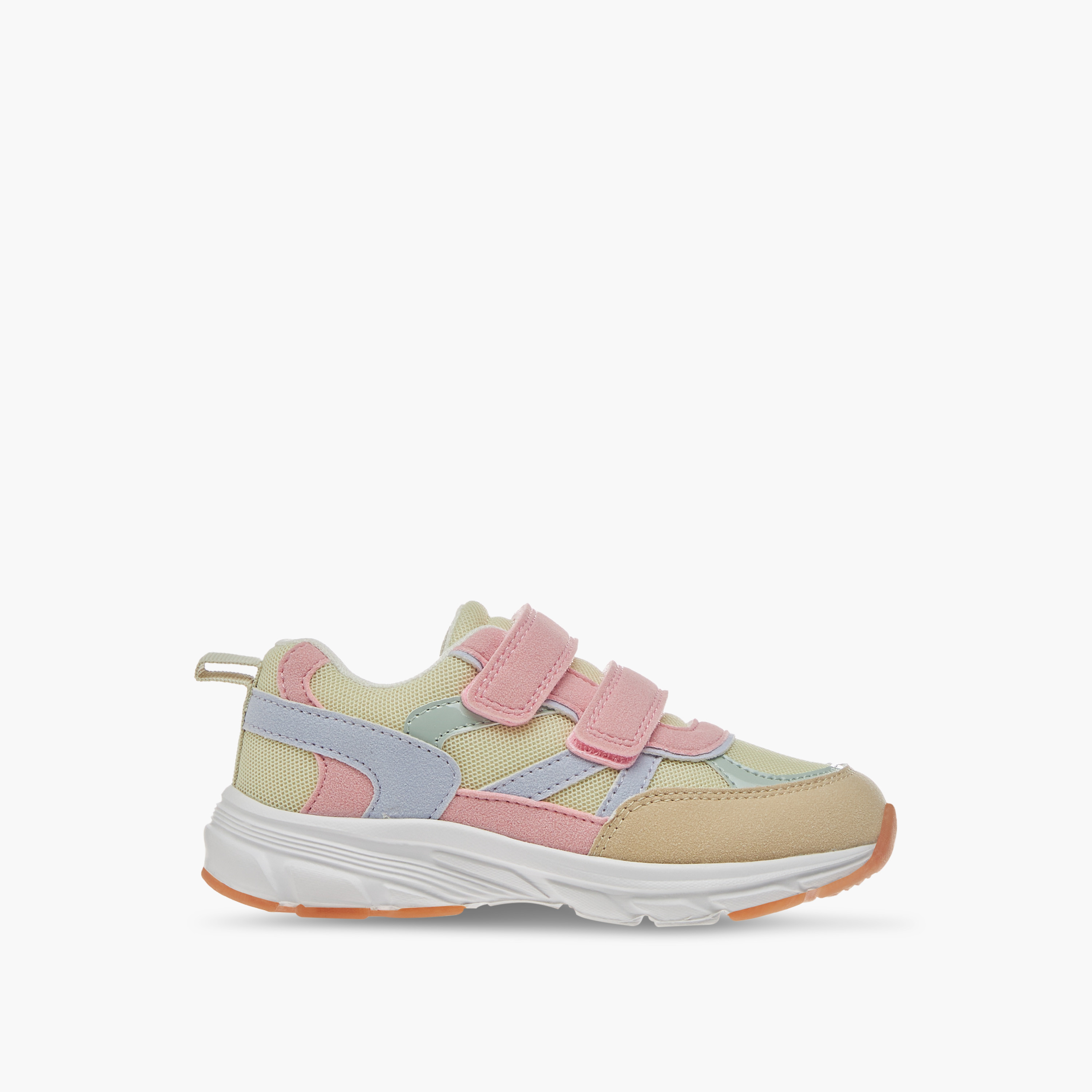 Juniors Colourblock Sneakers with Hook and Loop Closure-girls-shoes-sneakers-image-3