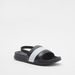 Panelled Open Toe Slide Slippers with Elastic Strap-Boy%27s Flip Flops & Beach Slippers-thumbnail-1