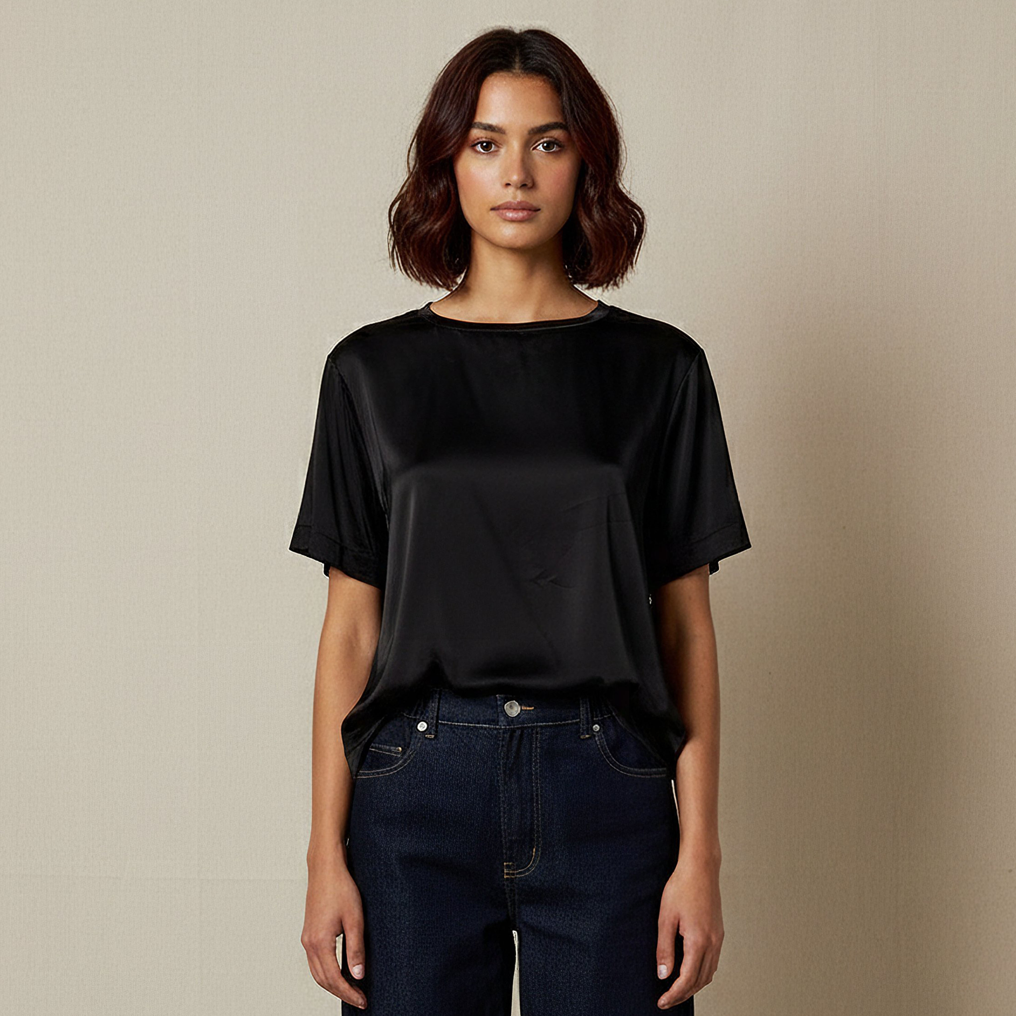 Iconic Regular Fit Viscose T-shirt-women-clothing-coordsets-image-1