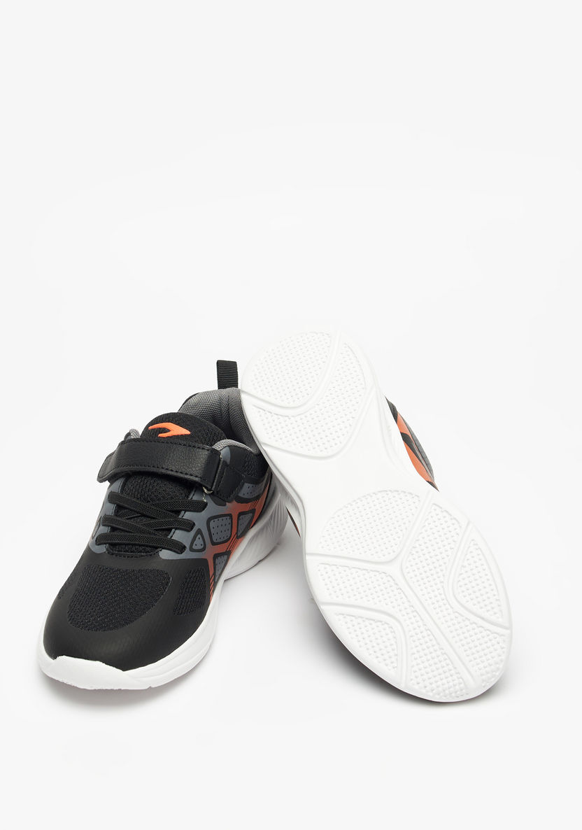 Dash Printed Sneakers with Hook and Loop Closure-Boy%27s Sports Shoes-image-1
