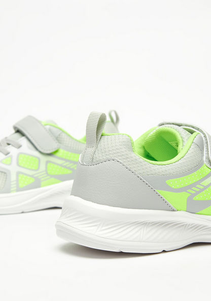 Dash Printed Sneakers with Hook and Loop Closure-Boy%27s Sports Shoes-image-2