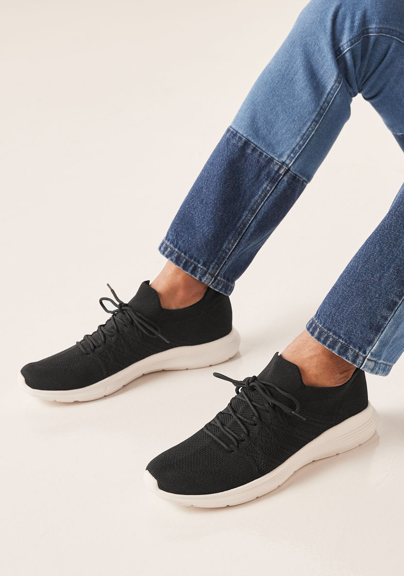 #tag18. Solid Lace-Up Sneakers-Men%27s Sneakers-image-0