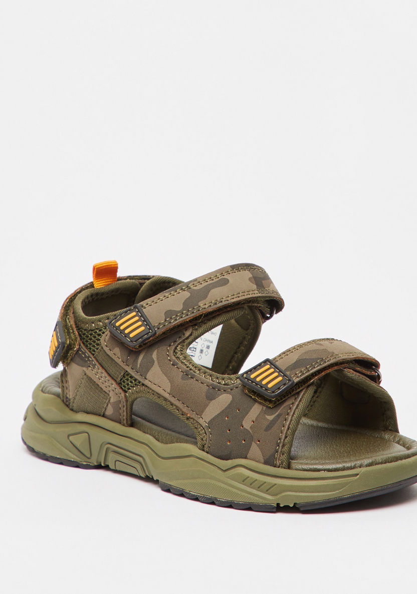 Mister Duchini Camouflage Print Sandals with Hook and Loop Closure-Boy%27s Sandals-image-1