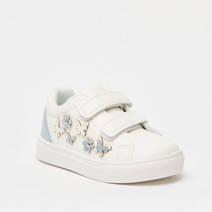 Juniors Applique Detail Sneakers with Hook and Loop Closure-Baby Girl%27s Shoes-image-1