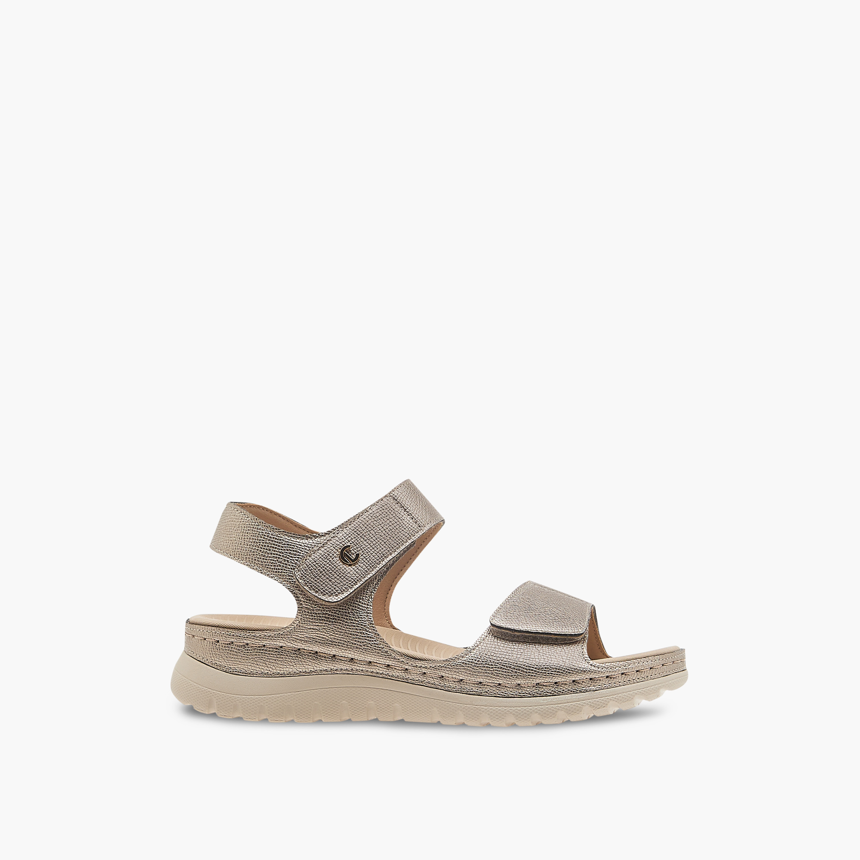 صندل مريح بارز الملمس بشريط إغلاق لاصق من لو كونفورت-women-shoes-flats-sandals-image-2