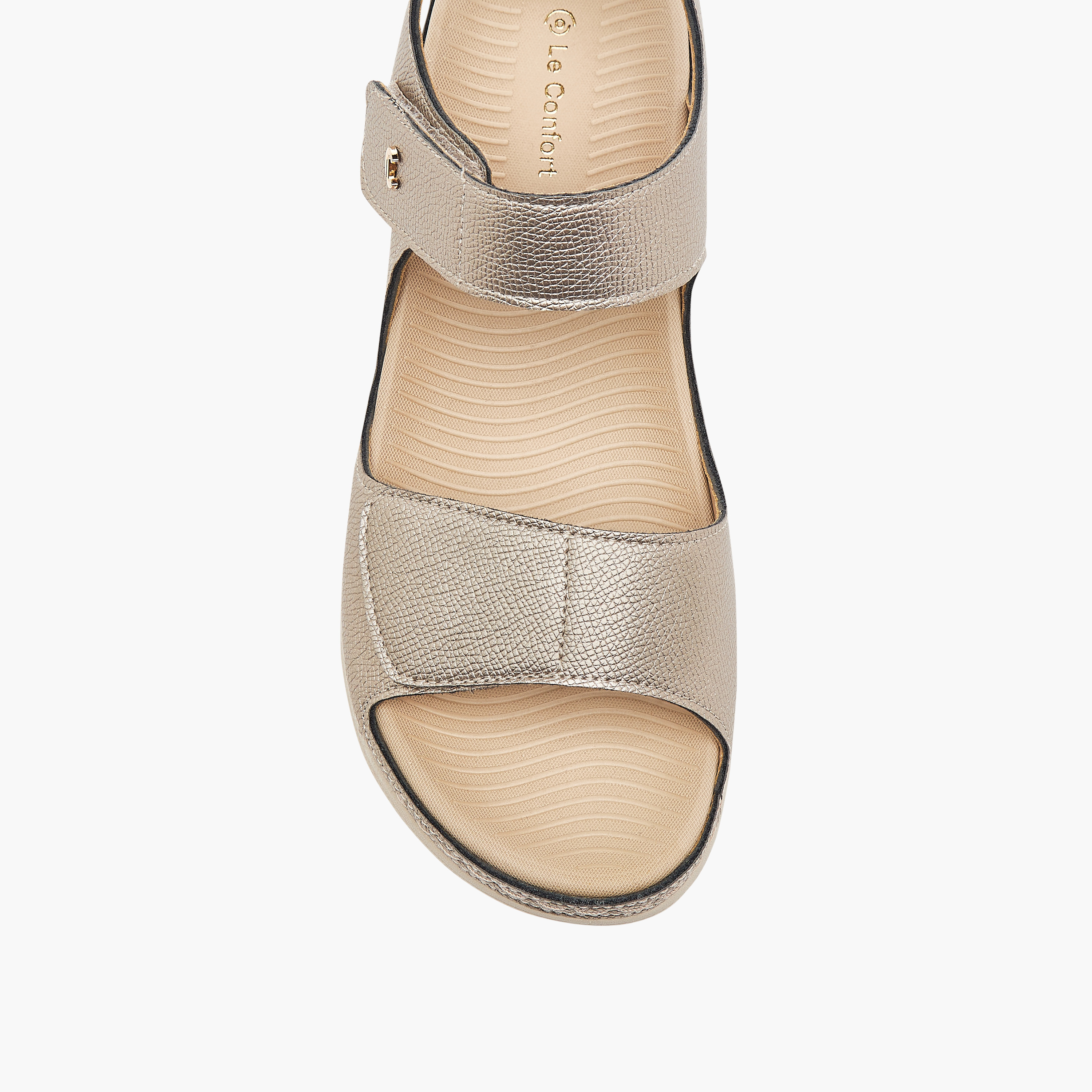 صندل مريح بارز الملمس بشريط إغلاق لاصق من لو كونفورت-women-shoes-flats-sandals-image-3