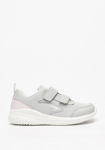 Dash Panel Detail Low-Ankle Sneakers with Hook and Loop Closure-Girl%27s Sports Shoes-image-0