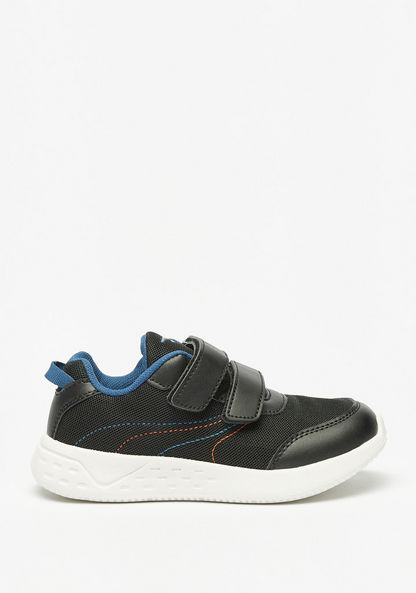 Dash Textured Low-Ankle Sneakers with Hook and Loop Closure-Boy%27s Sneakers-image-0